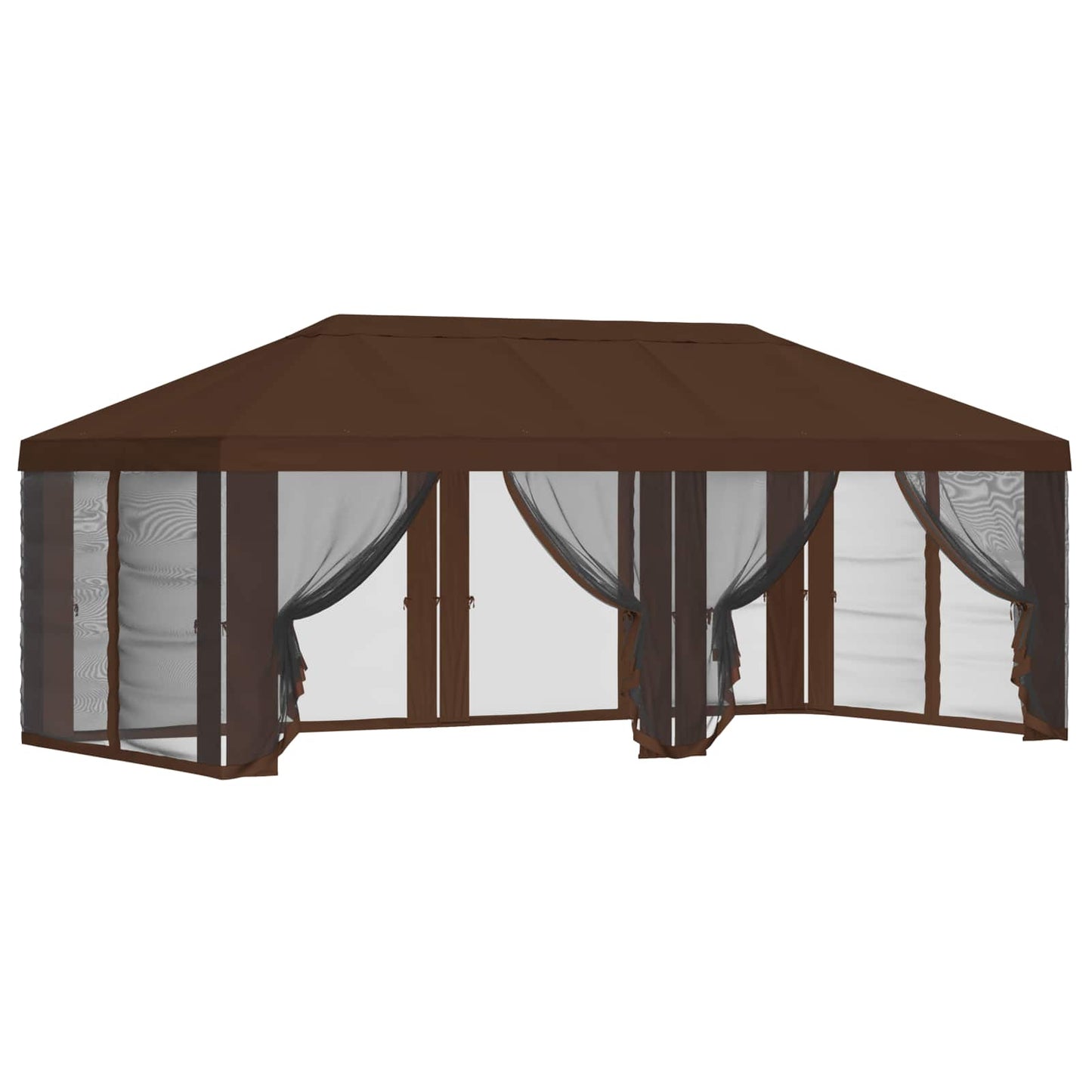 Teltduk med sidevegger 6 x 3 m Brun Polyester 190