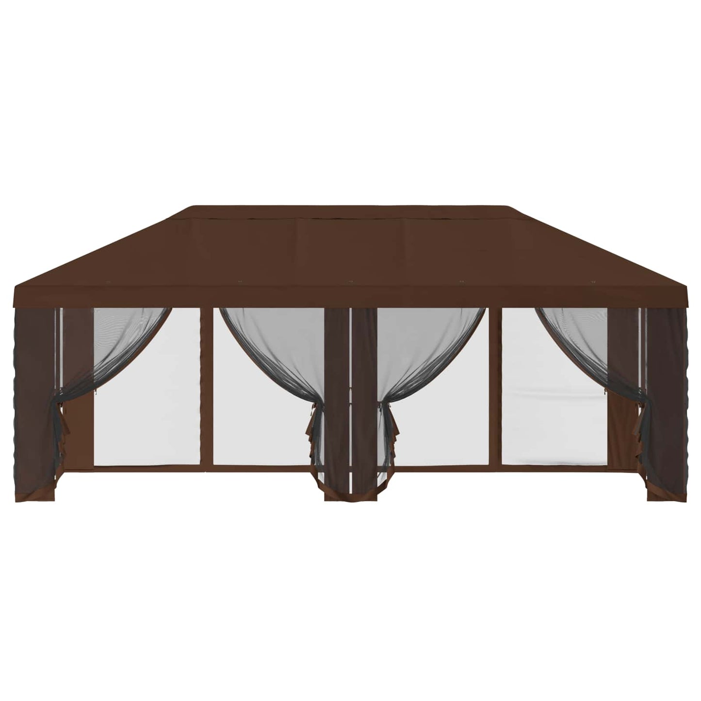 Teltduk med sidevegger 6 x 3 m Brun Polyester 190