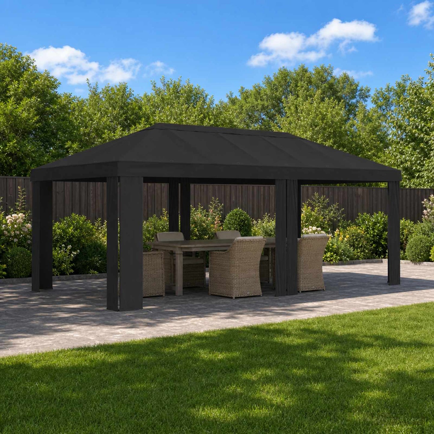 Gazebo Deksel 6 x 3 m Antrasitt Polyester 190 gsm