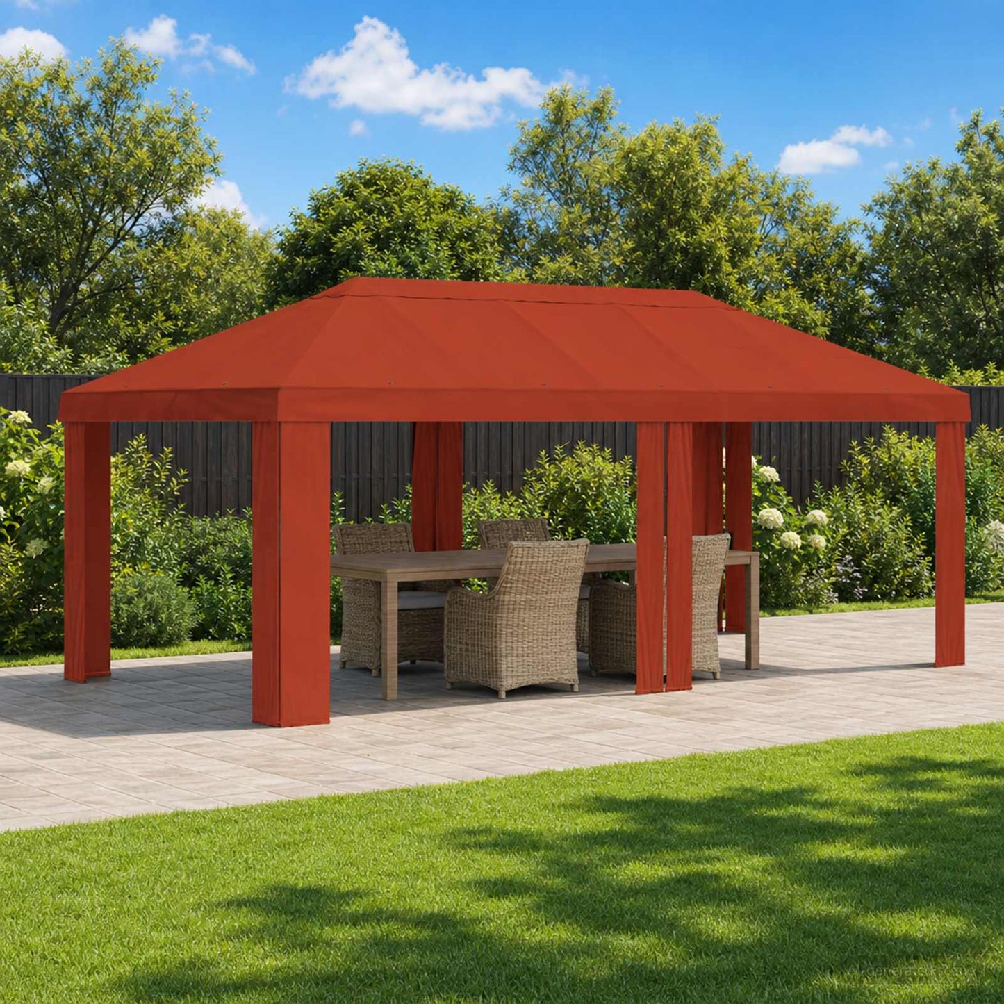 Gazebo Deksel 6 x 3 m Terrakotta Polyester 190 gsm