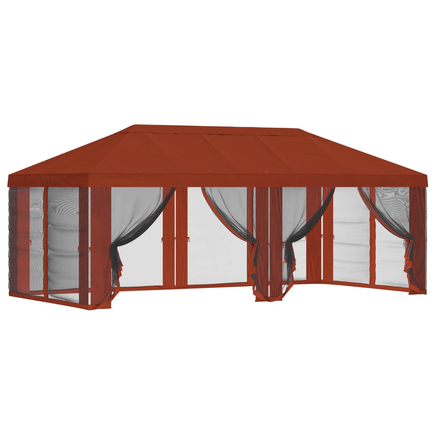 Teltduk med sidevegger Terrakotta 600,5 x 300,5 cm Polyester