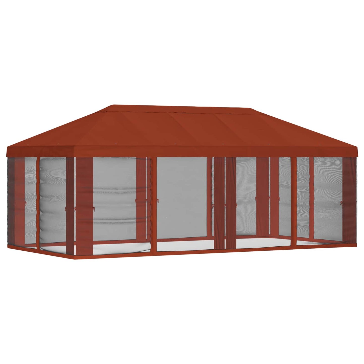 Teltduk med sidevegger Terrakotta 600,5 x 300,5 cm Polyester
