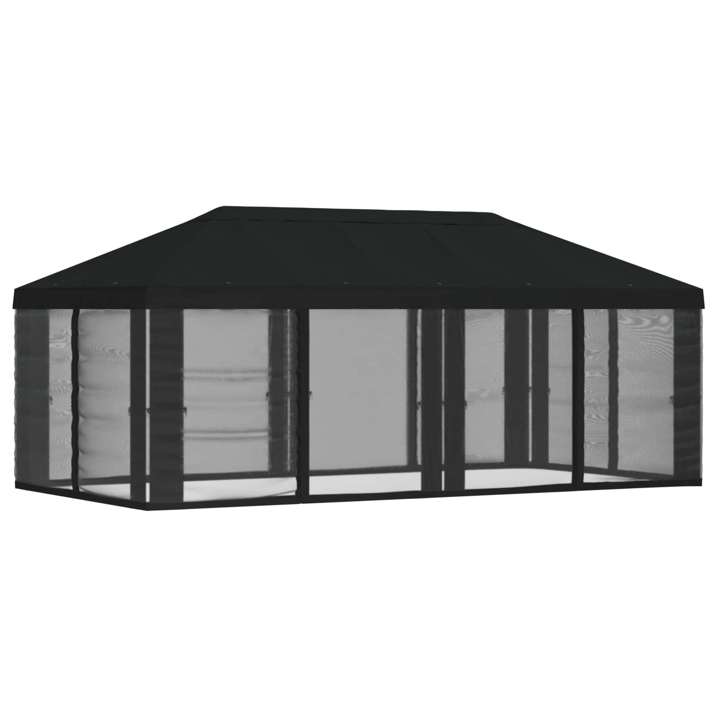 Teltduk med sidevegger Svart 600,5 x 300,5 cm Polyester