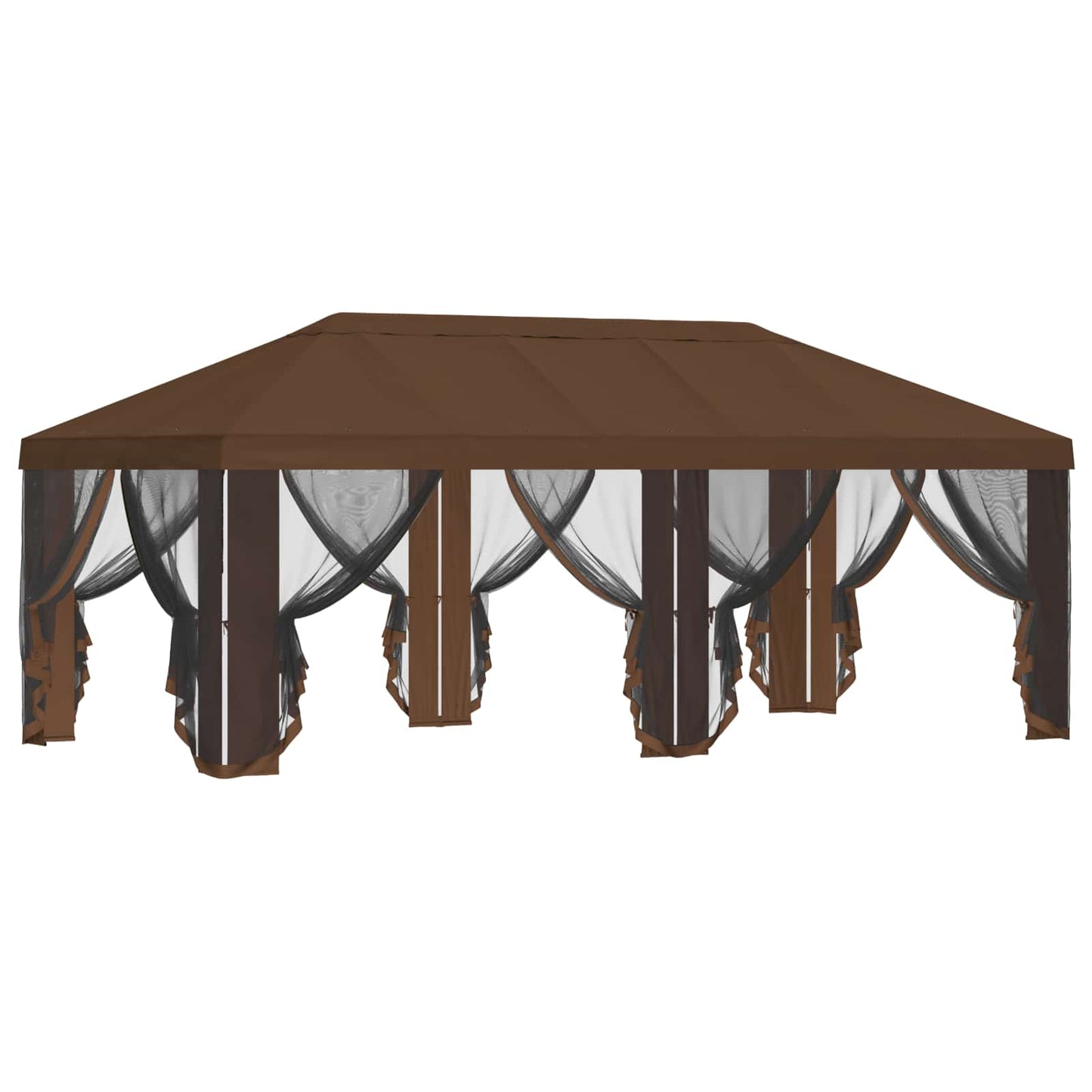 Teltduk med sidevegger Brun 600,5 x 300,5 cm Polyester
