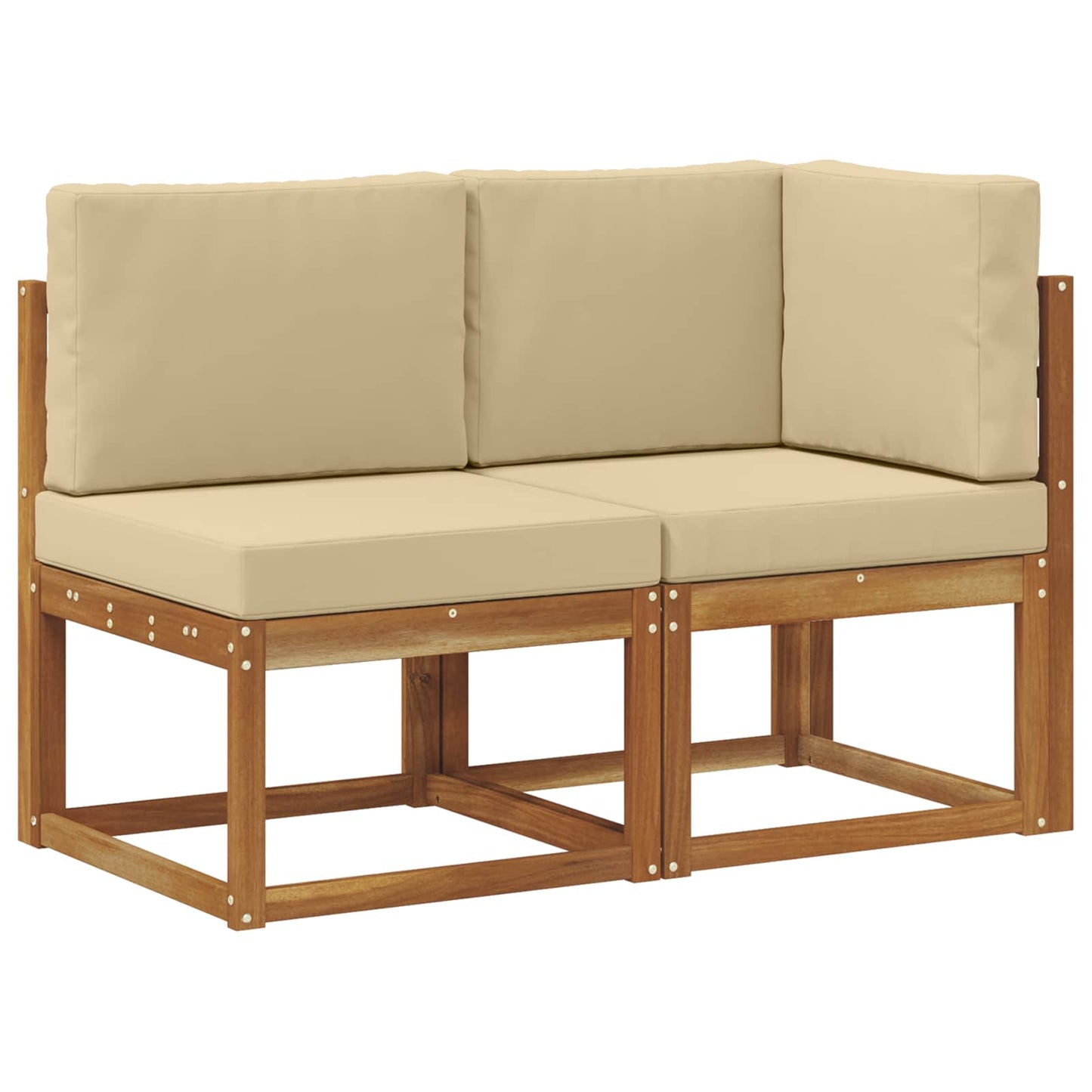 Utendørs midtbord og hjørnesofa 2 Stk Naturlig og Beige vidaXL