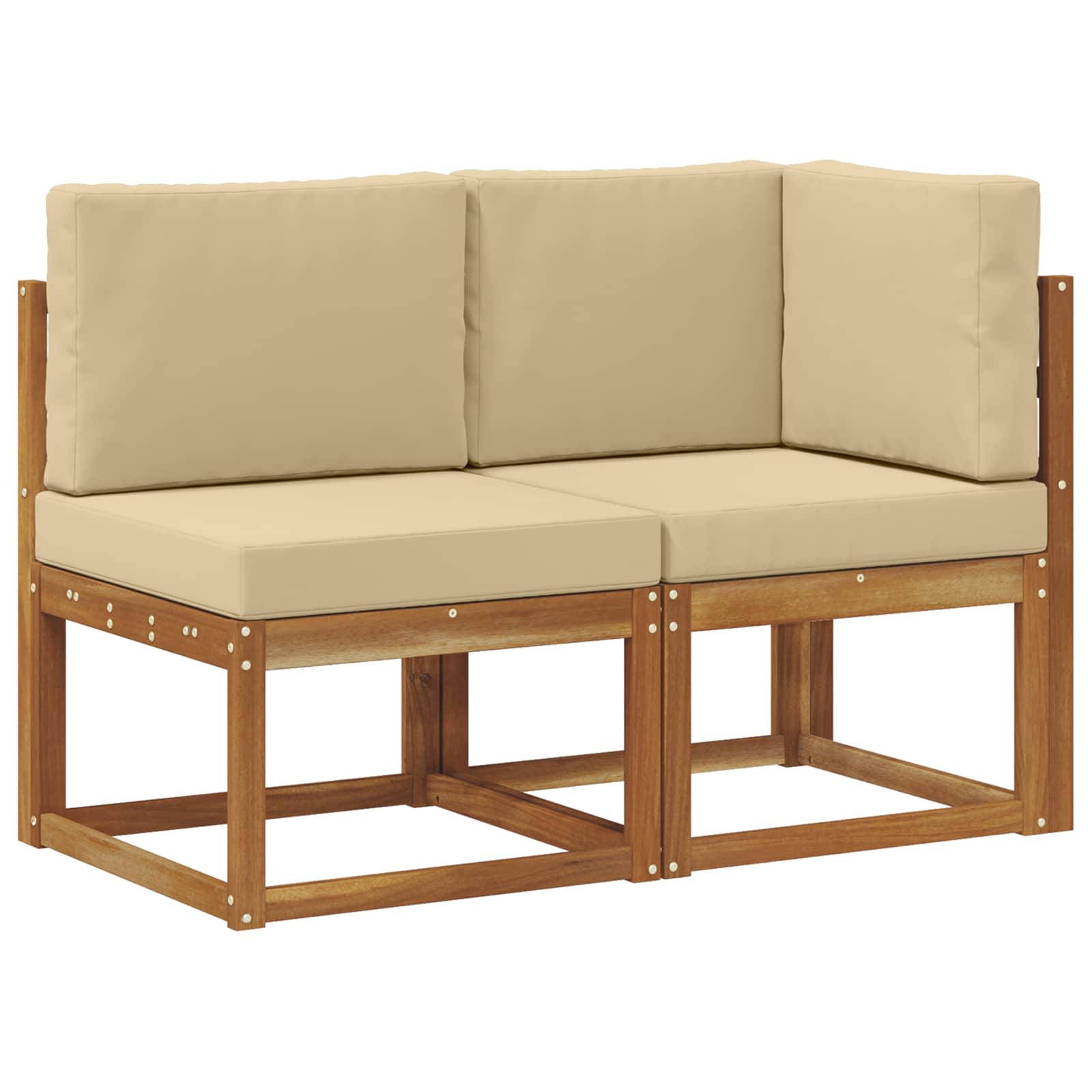 Utendørs midtbord og hjørnesofa 2 Stk Naturlig og Beige vidaXL