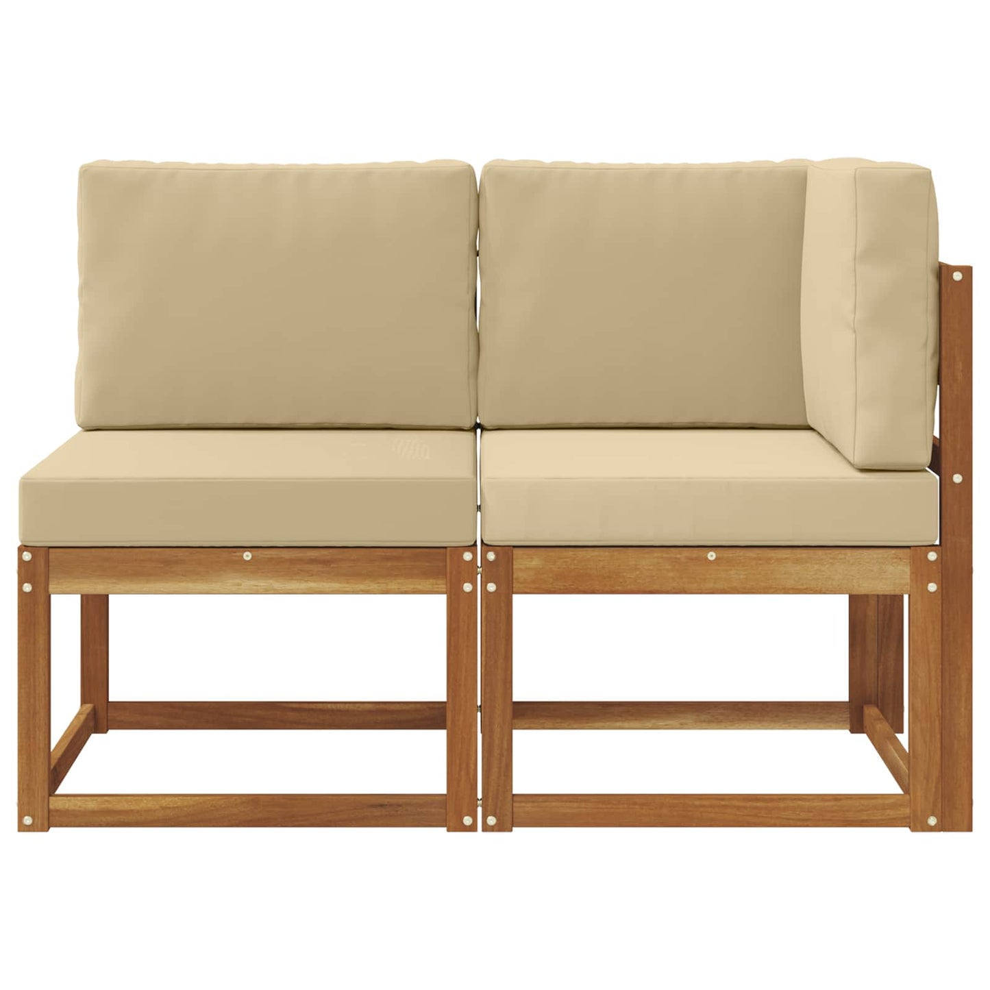 Utendørs midtbord og hjørnesofa 2 Stk Naturlig og Beige vidaXL