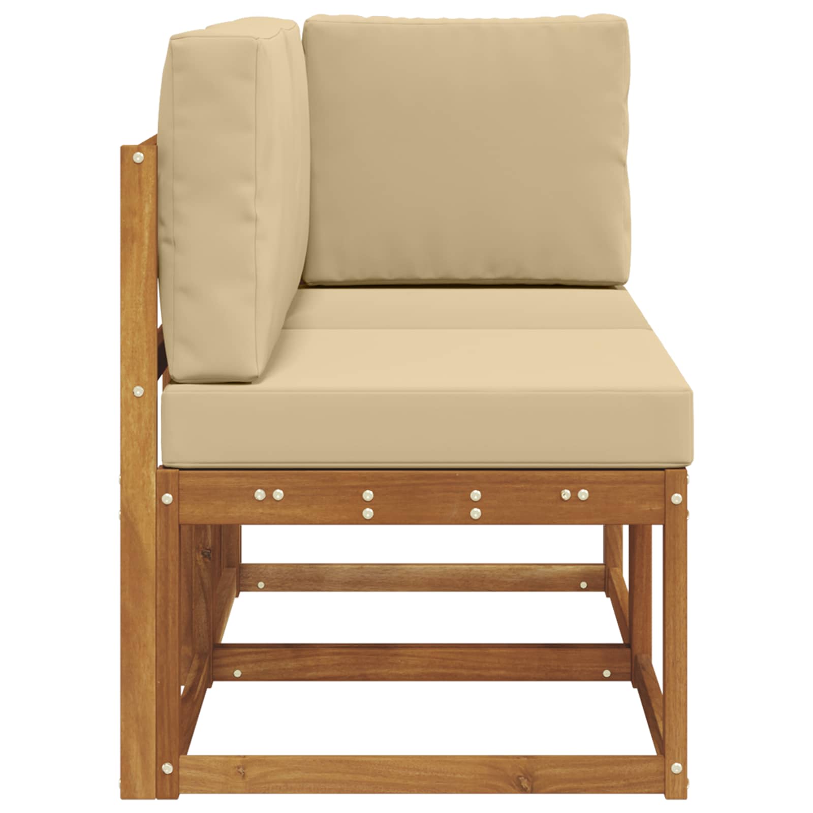 Utendørs midtbord og hjørnesofa 2 Stk Naturlig og Beige vidaXL