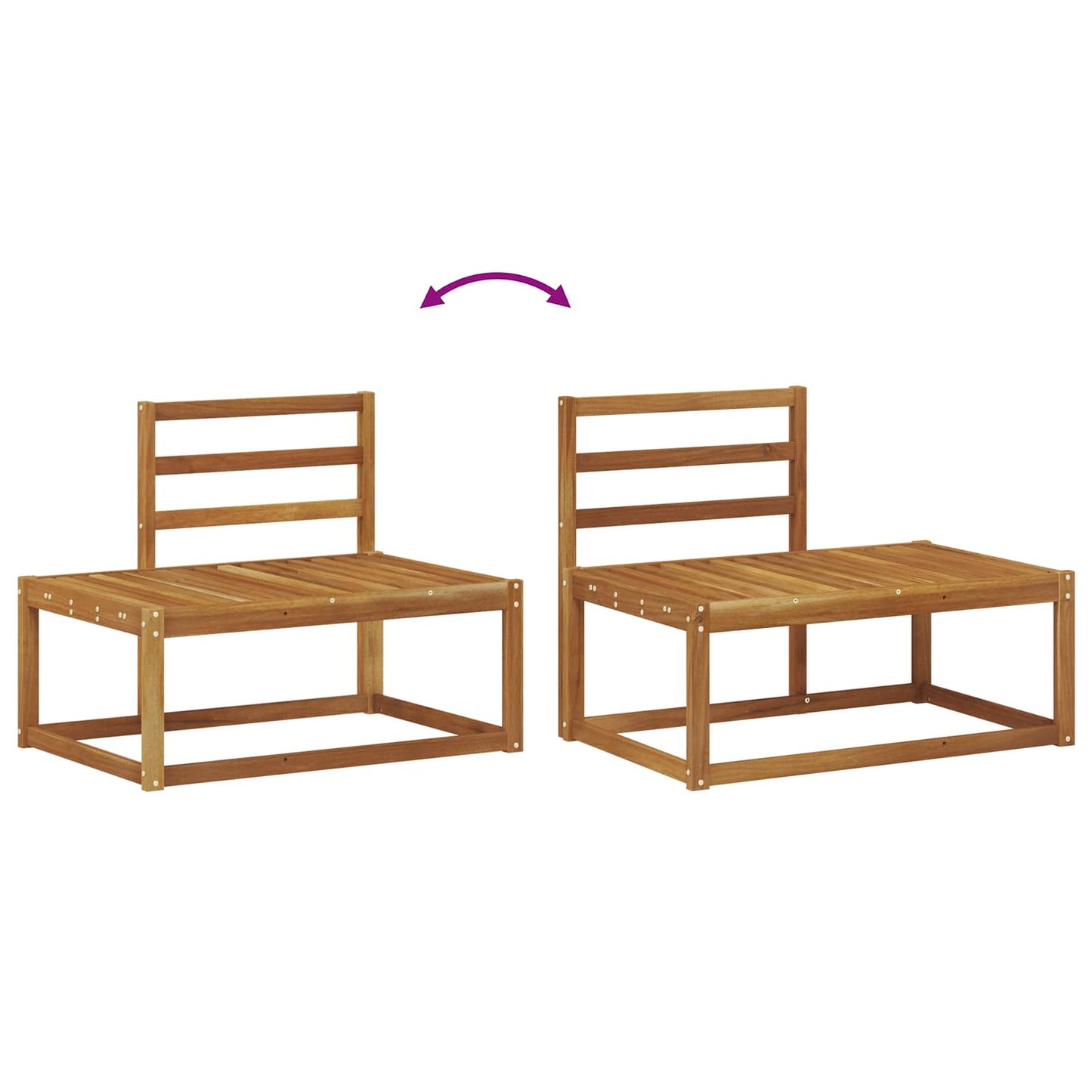 Utendørs End Sofagruppe 2 Stk Naturlig 182,5 x 63 x 73 cm vidaXL