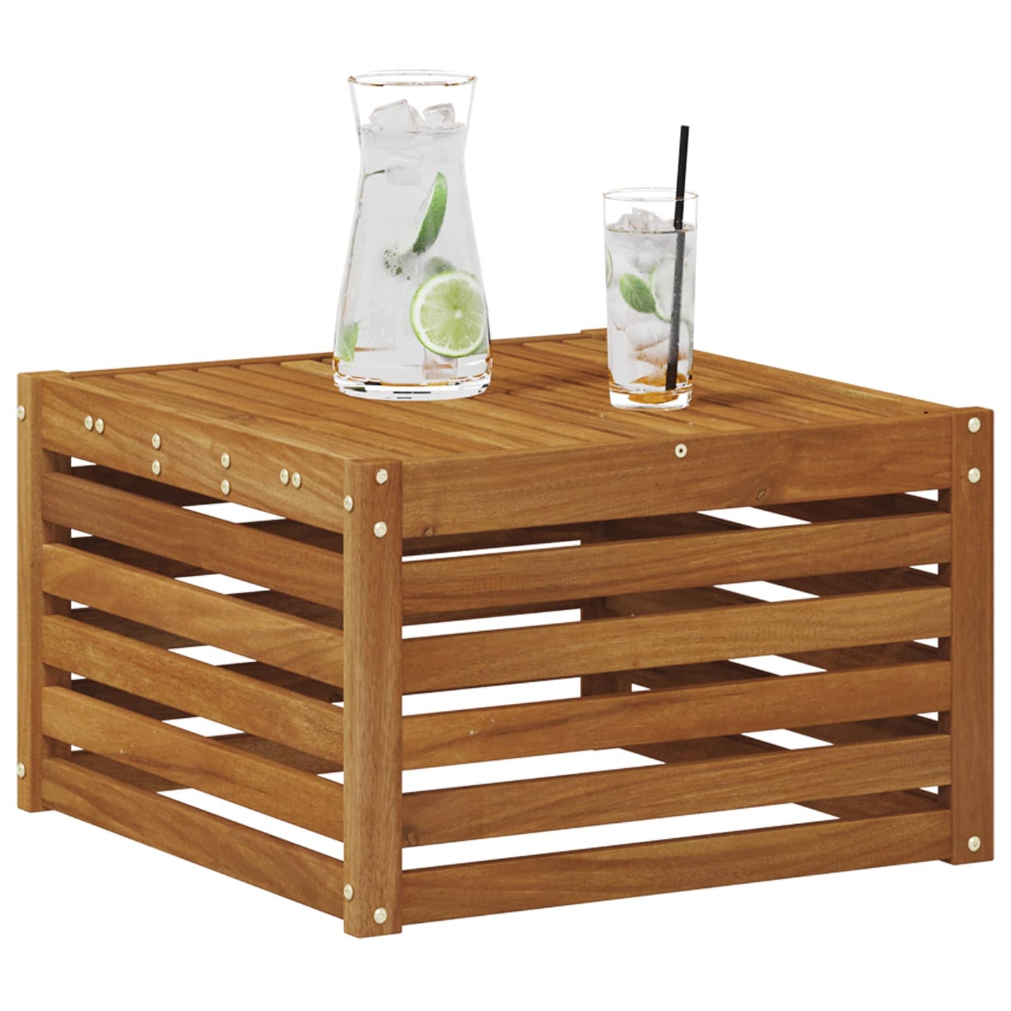Utebord Solid akasietre Naturlig 59 x 59 x 37 cm