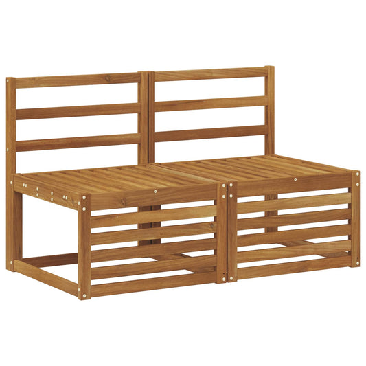 2 Stk Ute Midt Sofa Solid akasietre Naturlig 118 x 63 x 73 cm