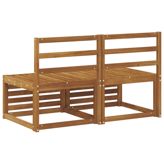 2 Stk Ute Midt Sofa Solid akasietre Naturlig 118 x 63 x 73 cm