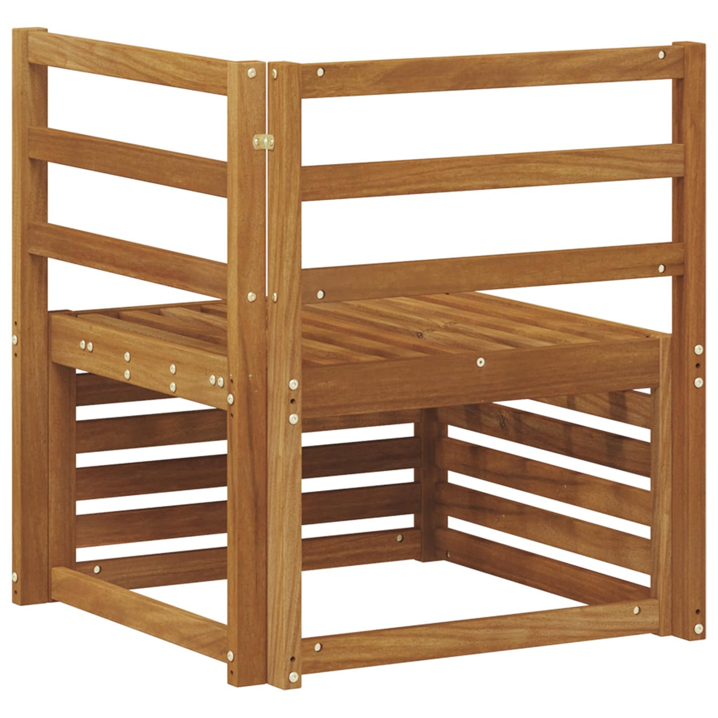 Ute Hjørnesofa Solid akasietre Naturlig 63 x 63 x 73 cm
