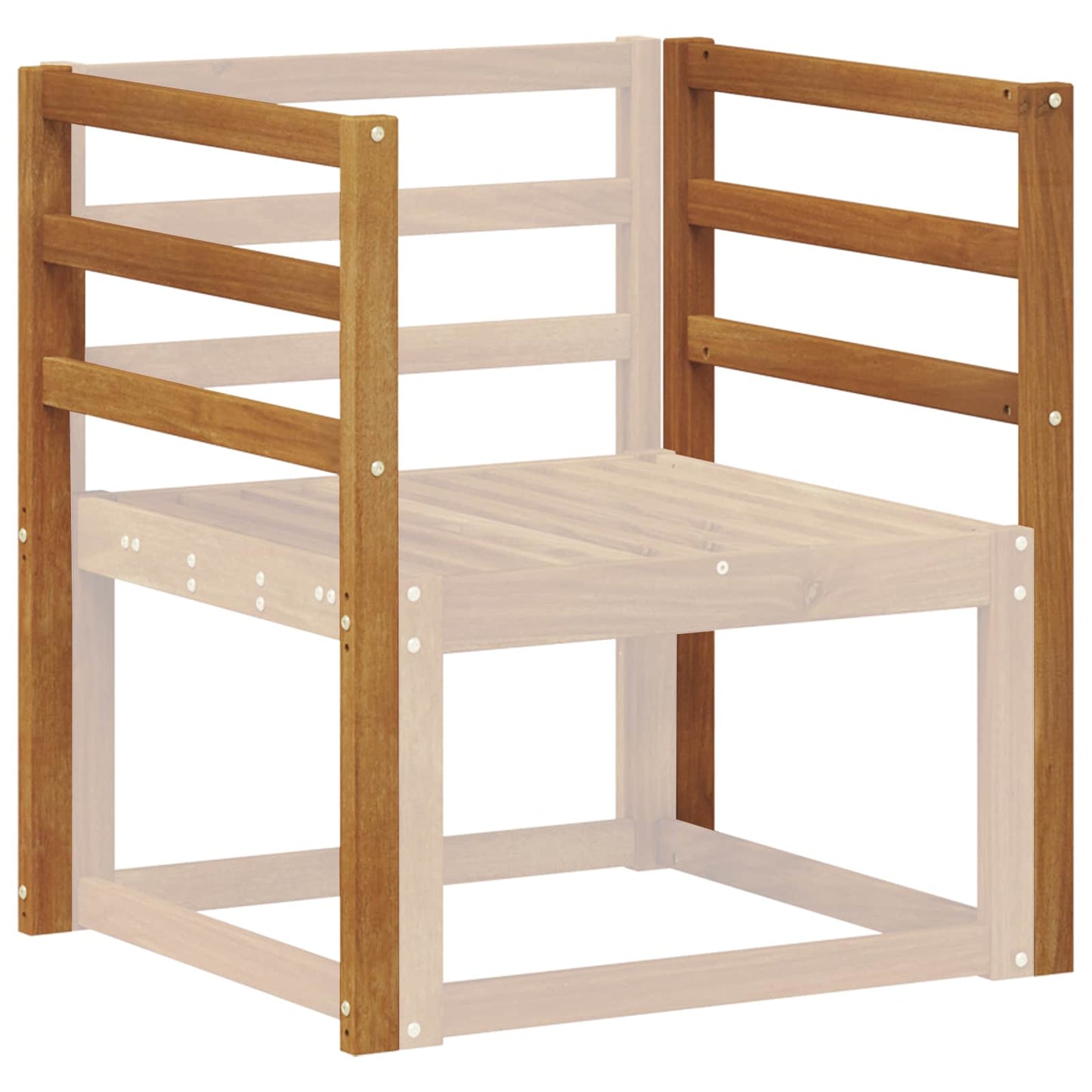 Armlene 2 pcs Naturlig 59 x 4 x 73 cm Solid akasietre