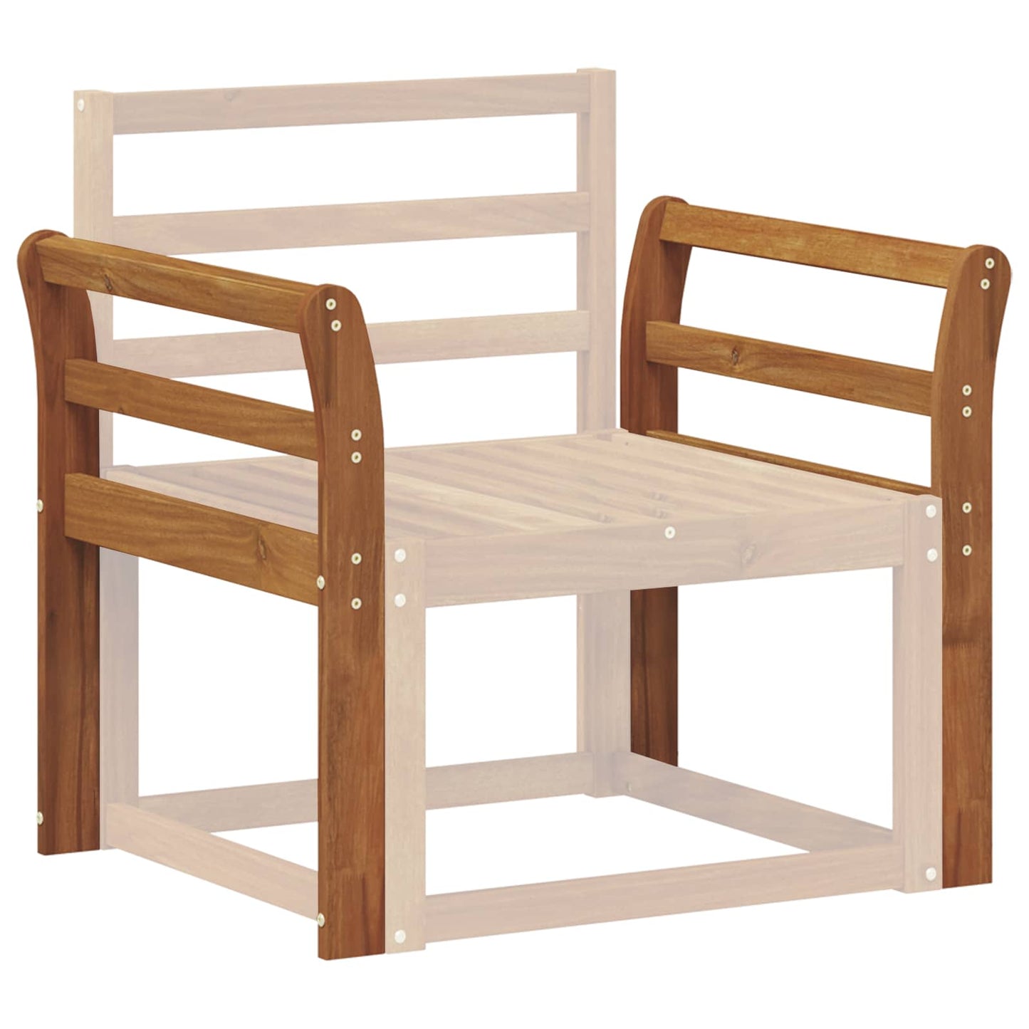 Armlene 2 stk. Naturlig 58,5 x 8 x 60 cm Solid akasietre