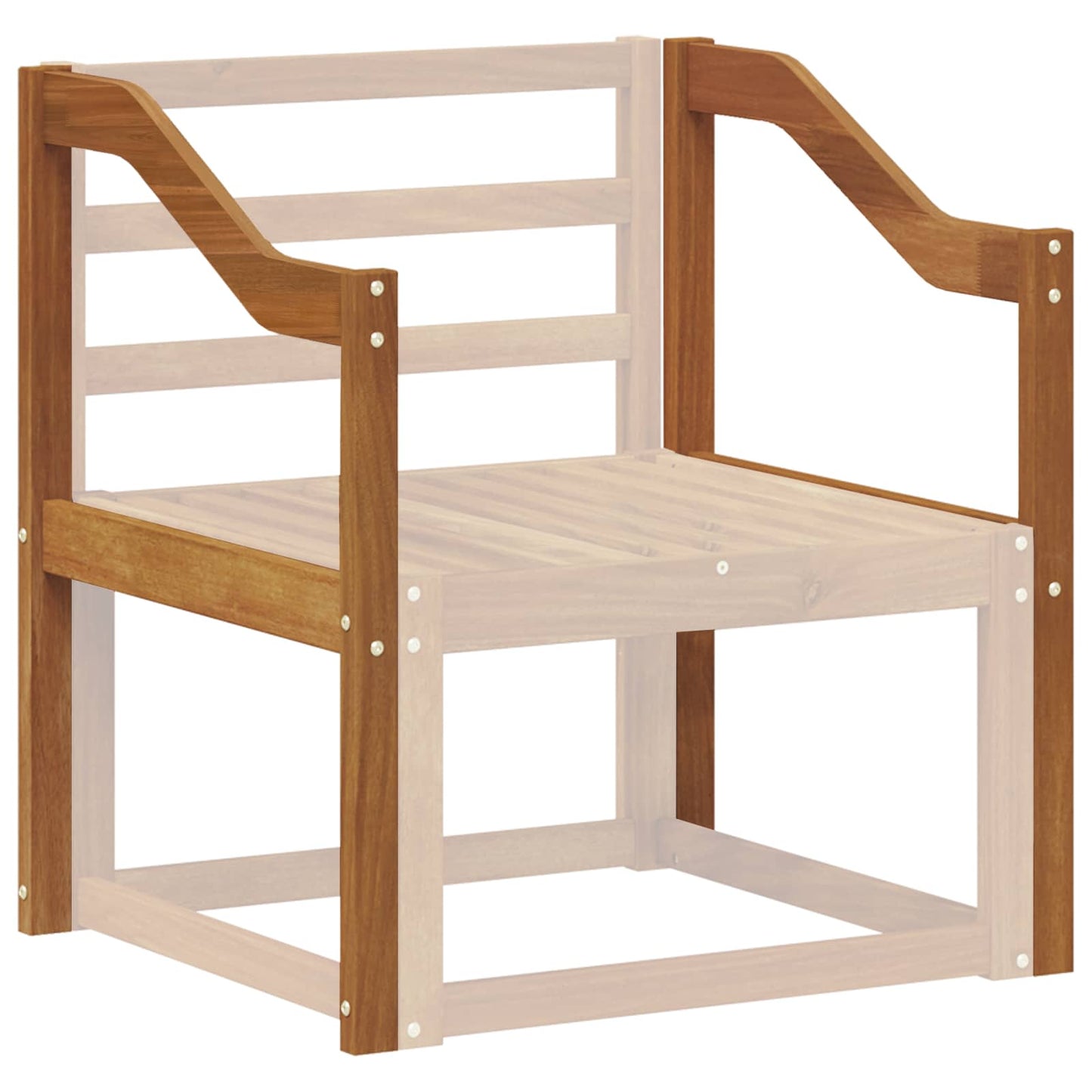 Armlene 2 pcs Naturlig 59 x 4 x 73 cm Solid akasietre