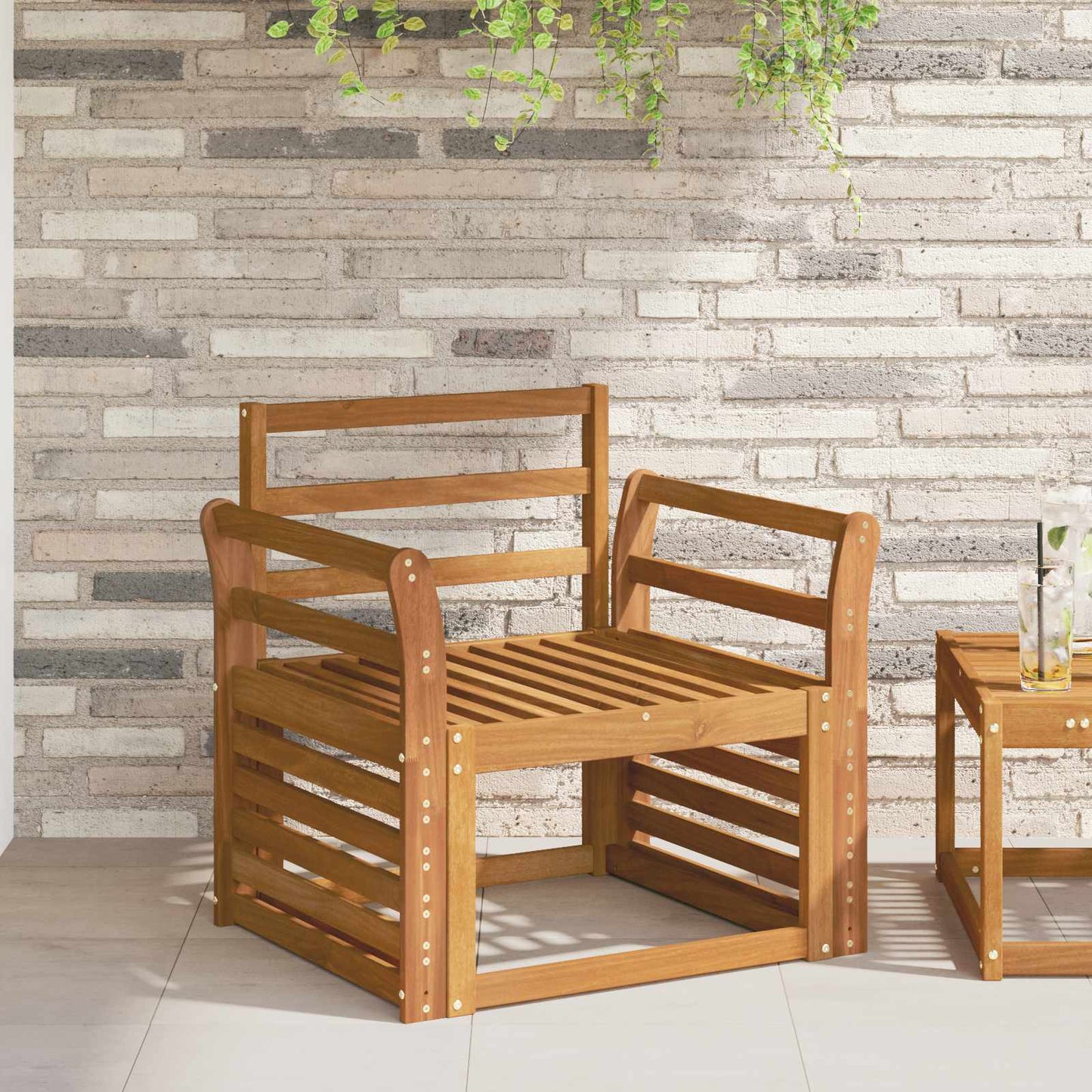 Armlene 2 pcs Naturlig 58,5 x 8 x 60 cm Solid akasietre