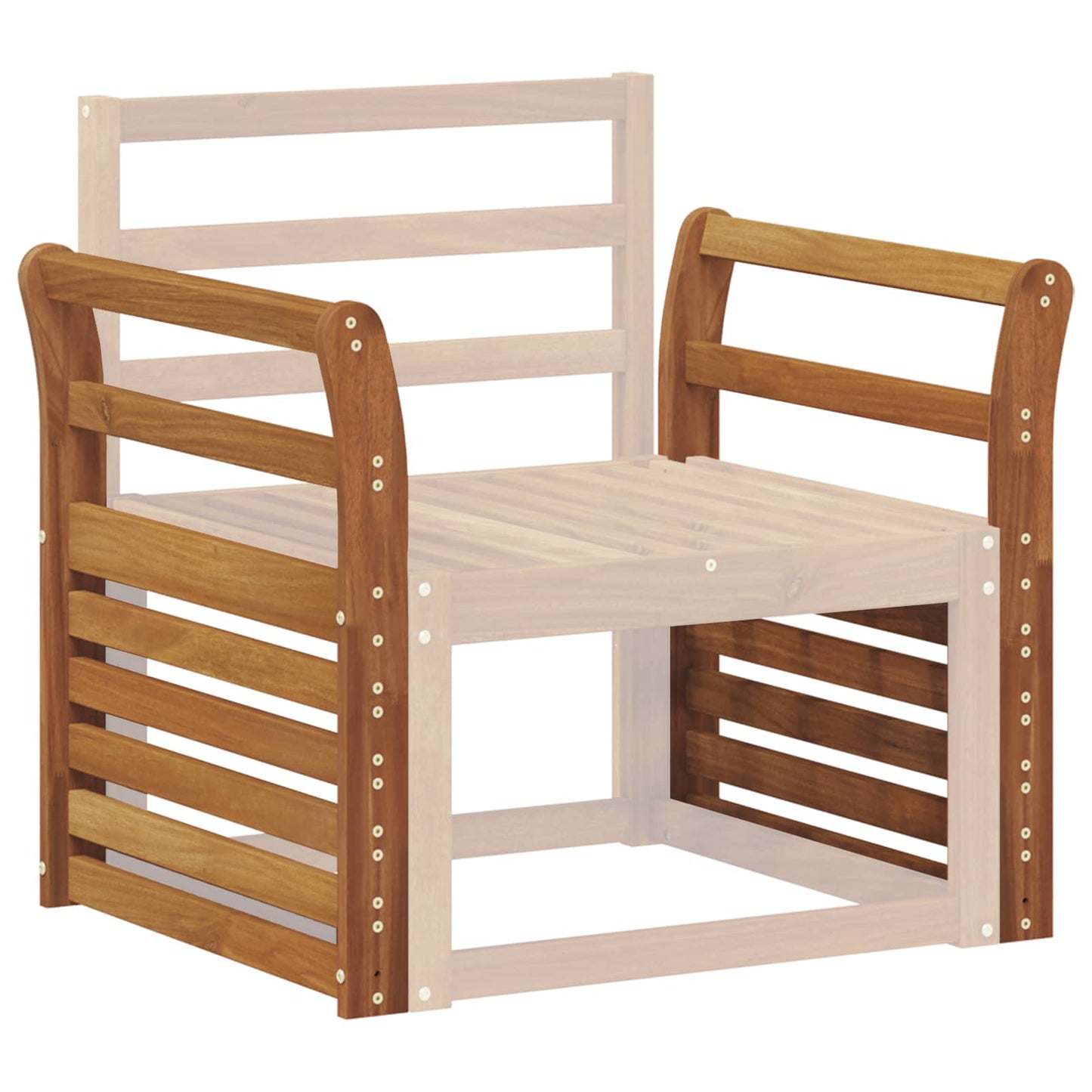 Armlene 2 pcs Naturlig 58,5 x 8 x 60 cm Solid akasietre