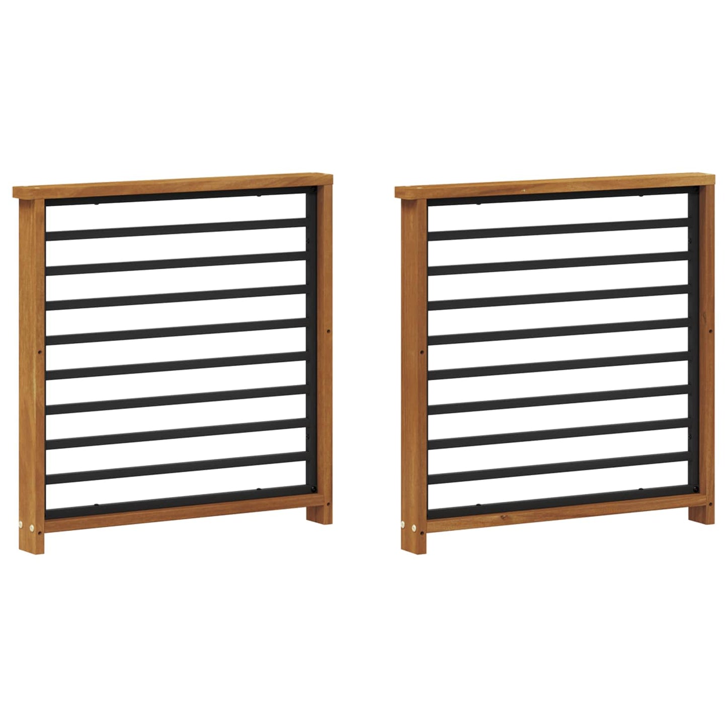 Armlene 2 pcs Naturlig 60 x 6 x 61 cm Solid akasietre