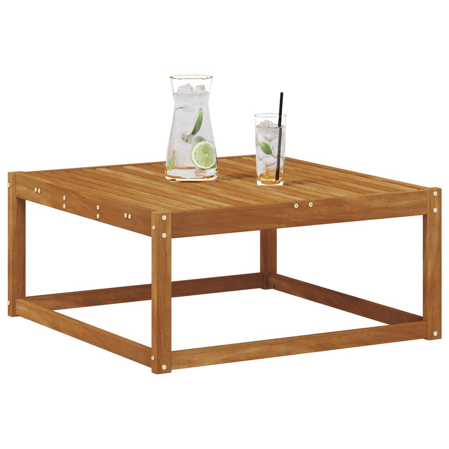 Utebord Solid akasietre Naturlig 79 x 79 x 37 cm vidaXL
