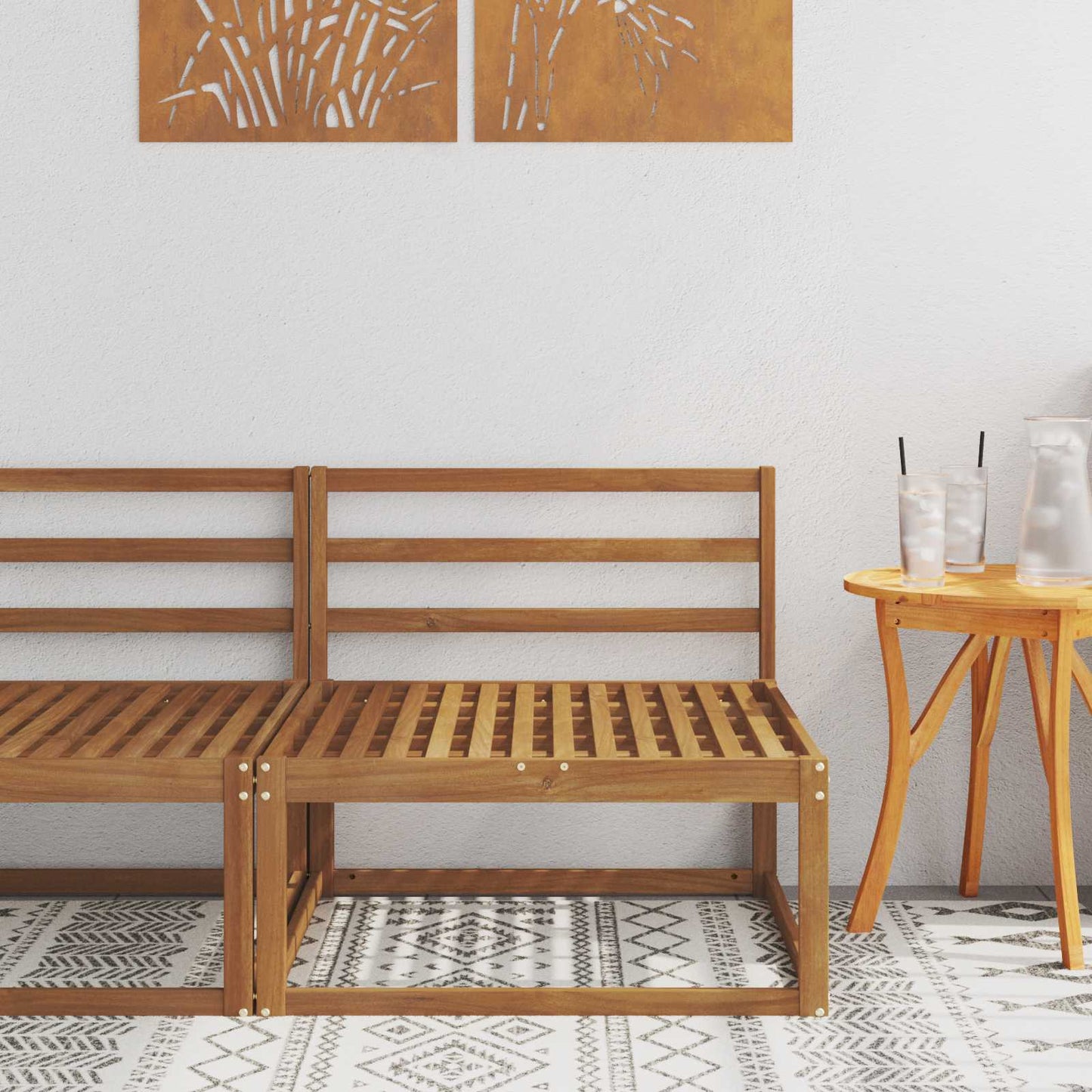 Ute Midt Sofa Solid akasietre Naturlig 79 x 83 x 73 cm vidaXL
