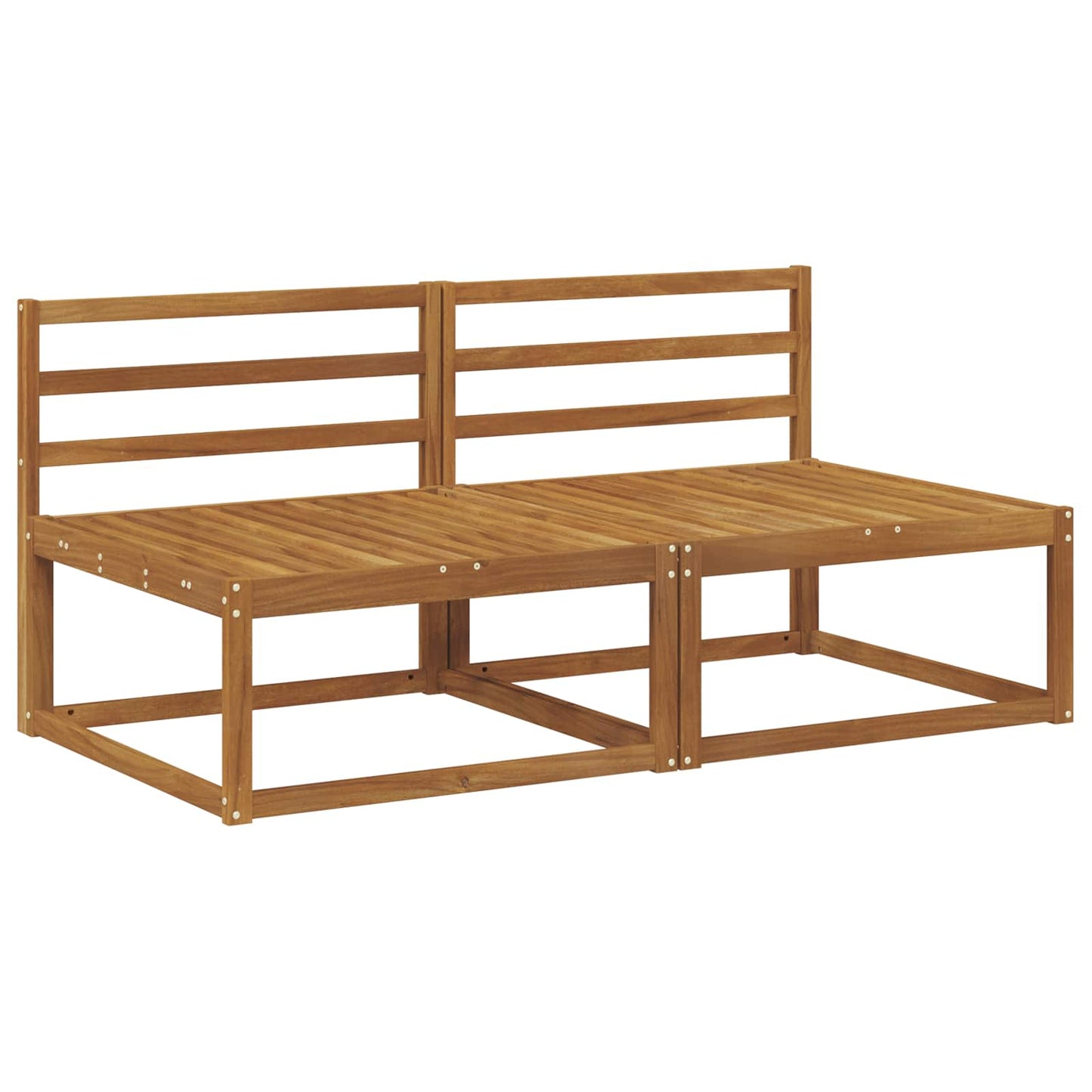 2 Stk Ute Midt Sofa Solid akasietre Naturlig 158 x 83 x 73 cm vidaXL