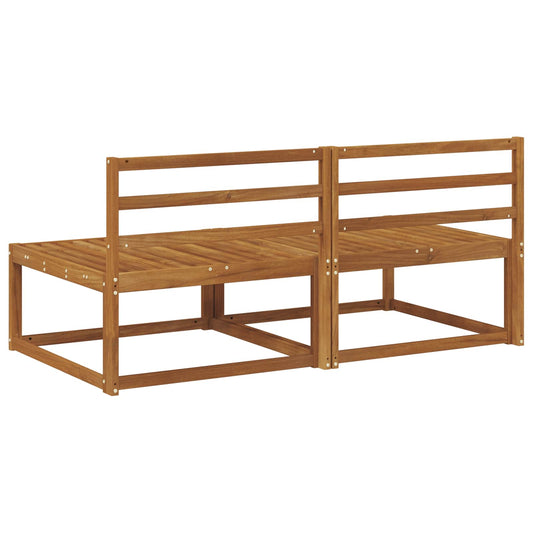 2 Stk Ute Midt Sofa Solid akasietre Naturlig 158 x 83 x 73 cm vidaXL