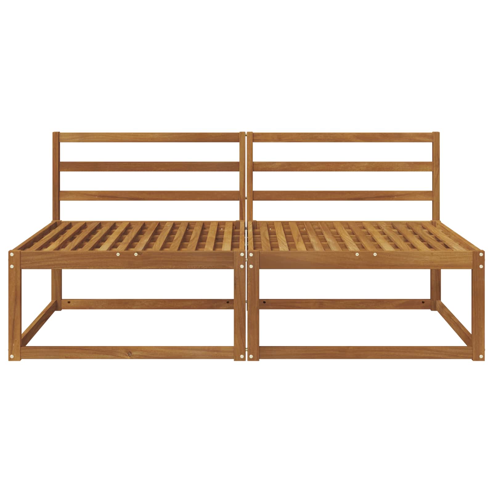 2 Stk Ute Midt Sofa Solid akasietre Naturlig 158 x 83 x 73 cm vidaXL