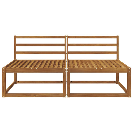 2 Stk Ute Midt Sofa Solid akasietre Naturlig 158 x 83 x 73 cm vidaXL