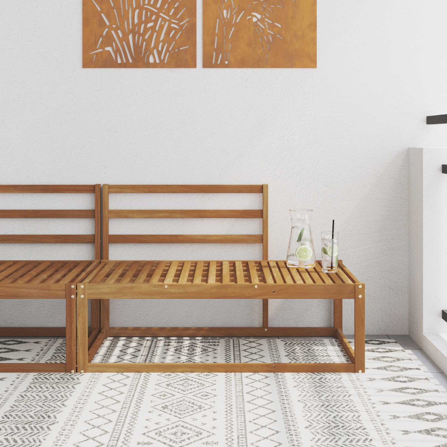 Utendørs end sofa Naturlig 115 x 83 x 73 cm Solid akasietre vidaXL