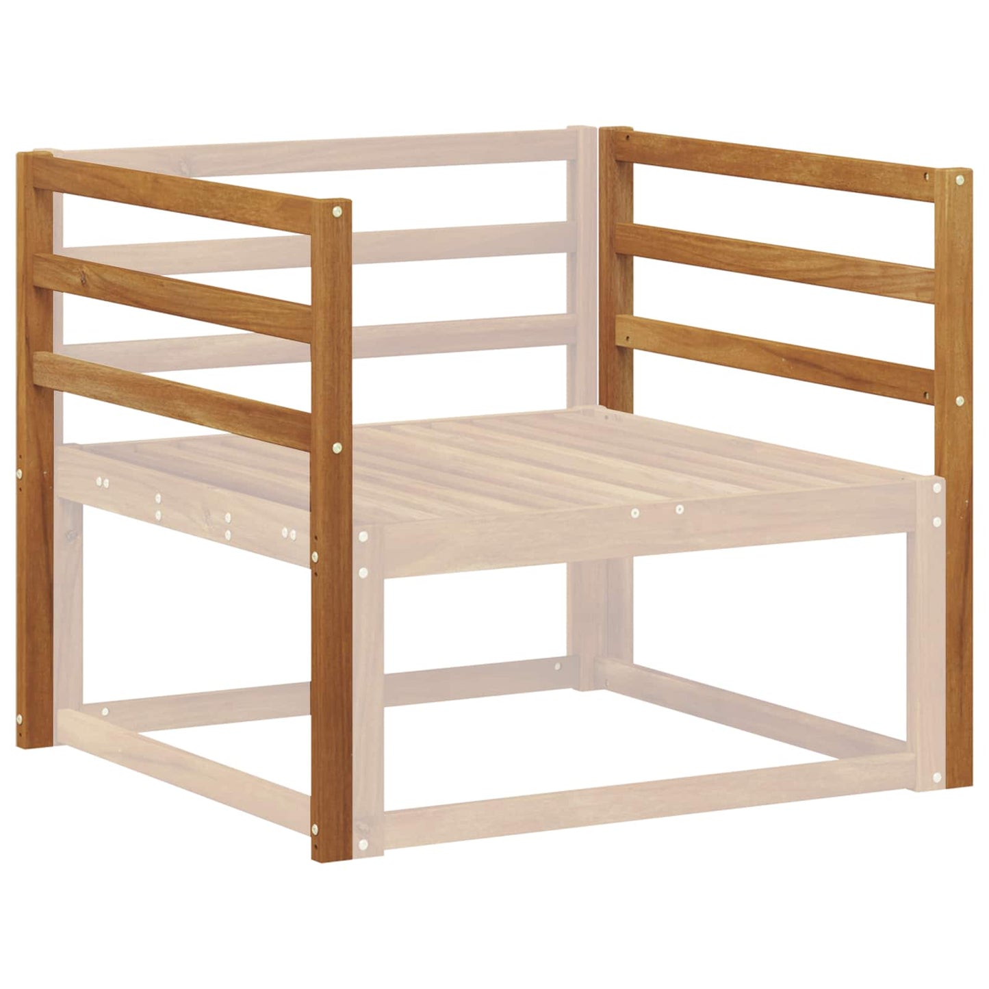 Armlene 2 pcs Naturlig 79 x 4 x 73 cm Solid akasietre