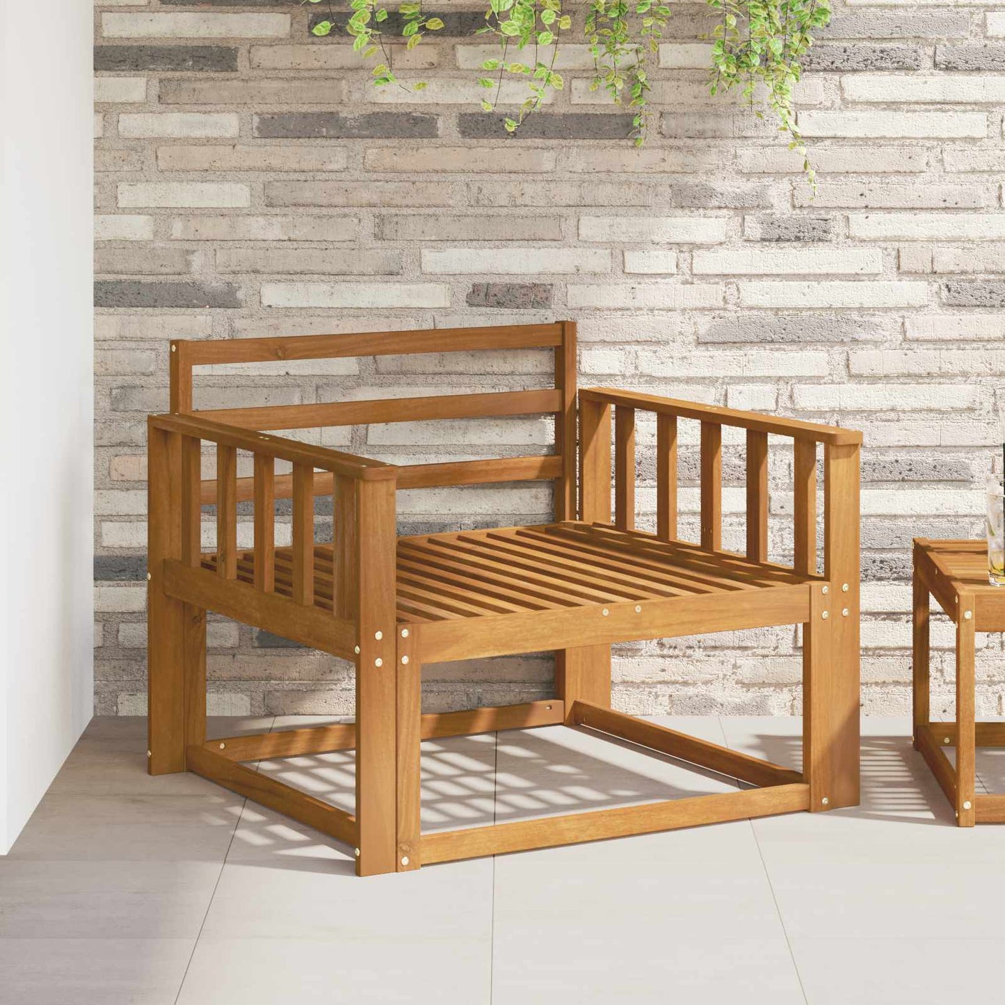 Armlene 2 stk. Naturlig 80 x 6 x 61 cm Solid akasietre