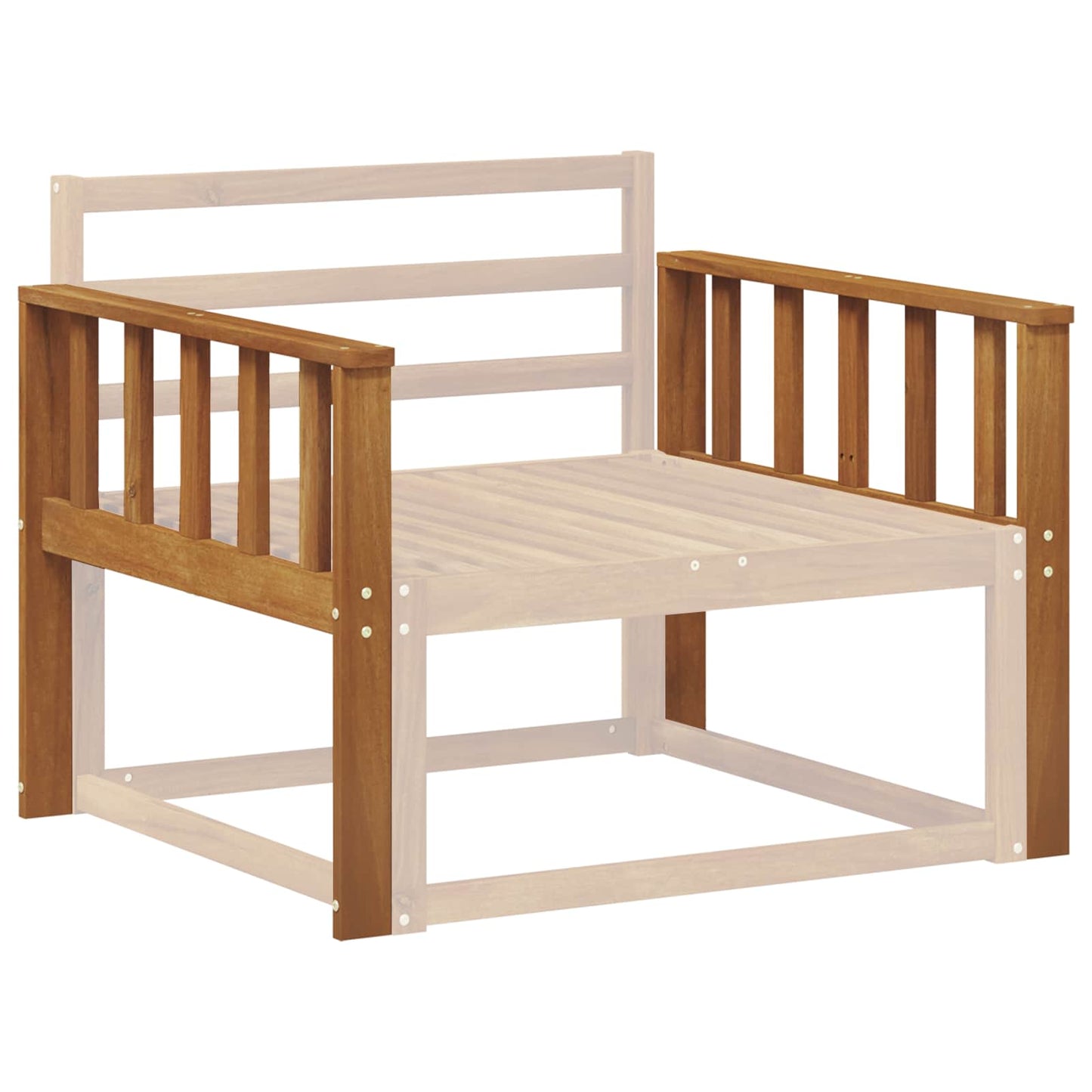 Armlene 2 stk. Naturlig 80 x 6 x 61 cm Solid akasietre