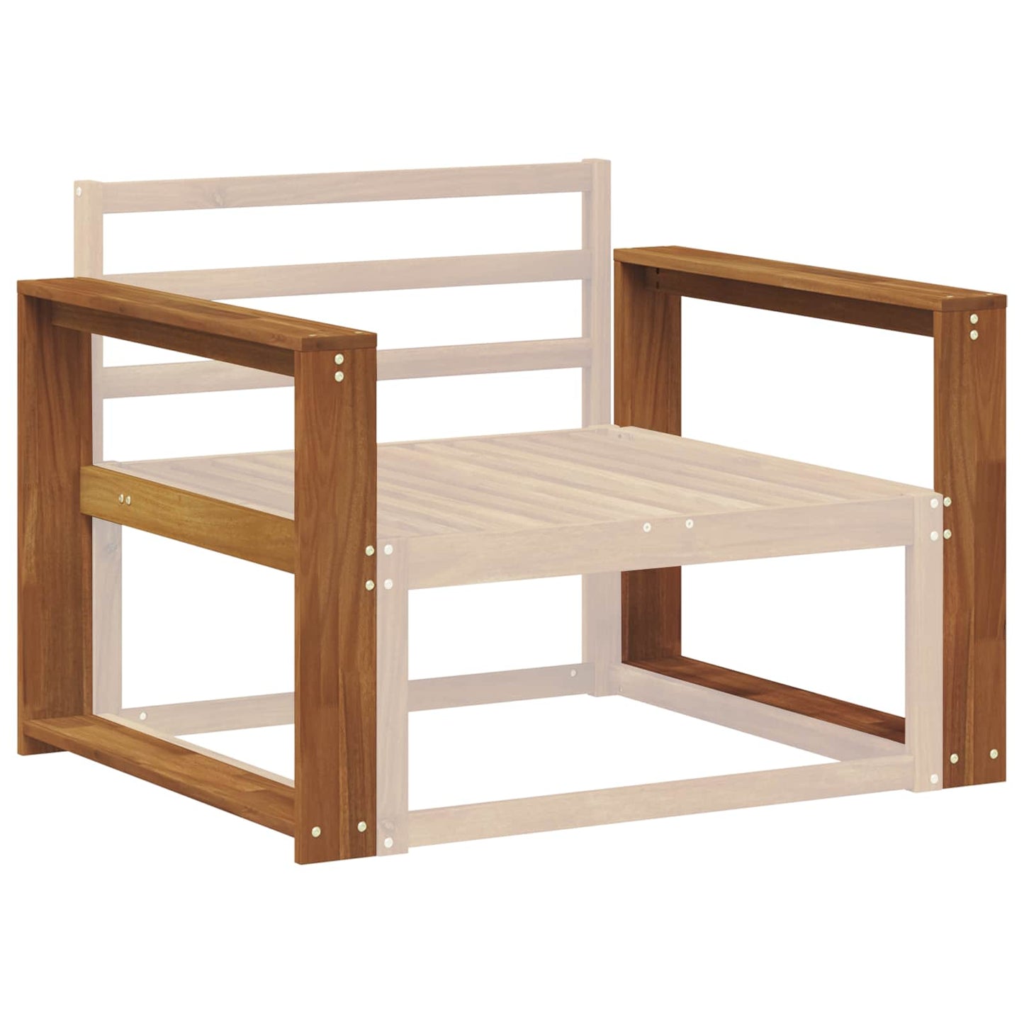 Armlene 2 stk. Naturlig 78 x 10 x 61 cm Solid akasietre
