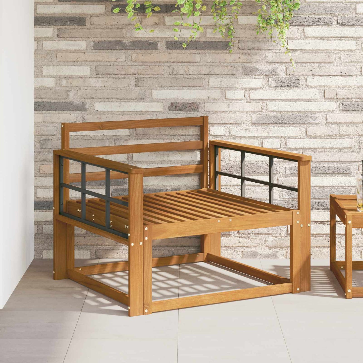 Armlene 2 stk. Naturlig 78,5 x 6 x 61 cm Solid akasietre