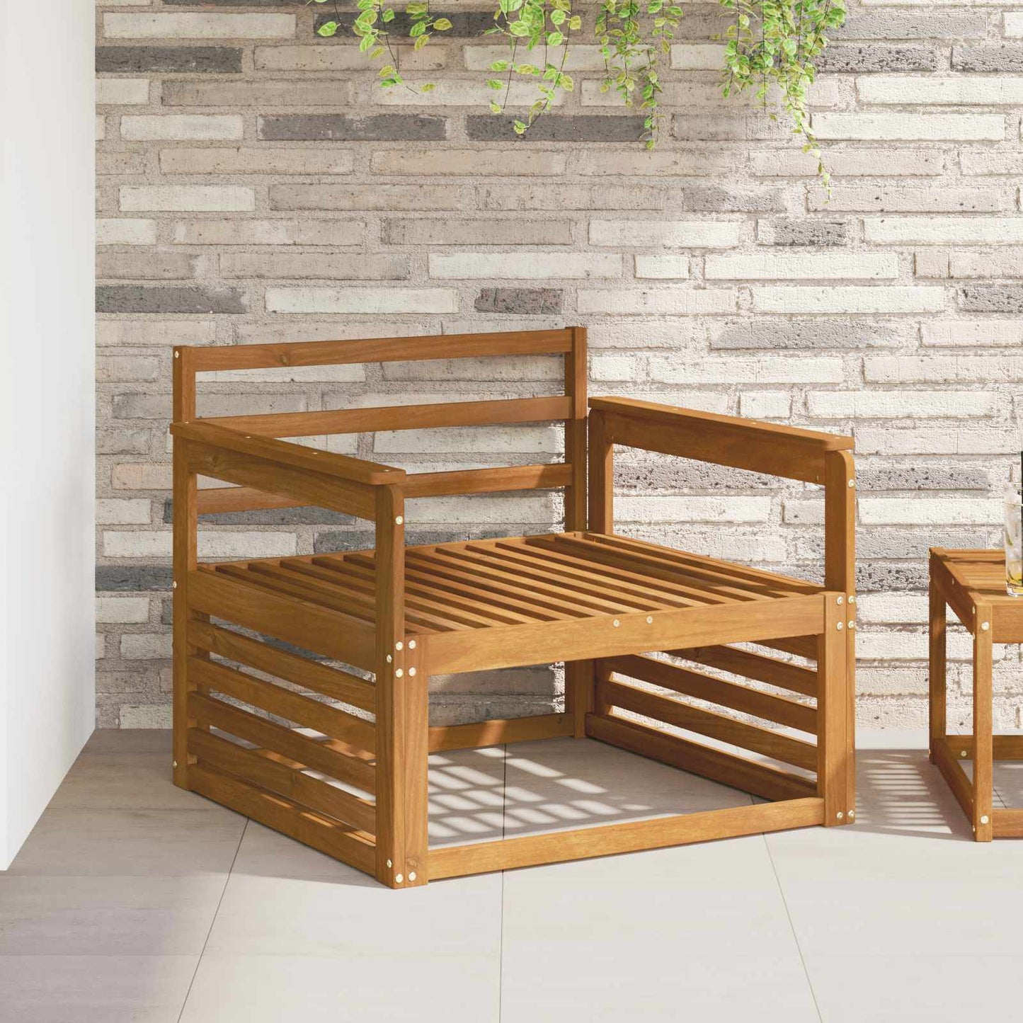 Armlene 2 stk. Naturlig 79 x 6 x 61 cm Solid akasietre