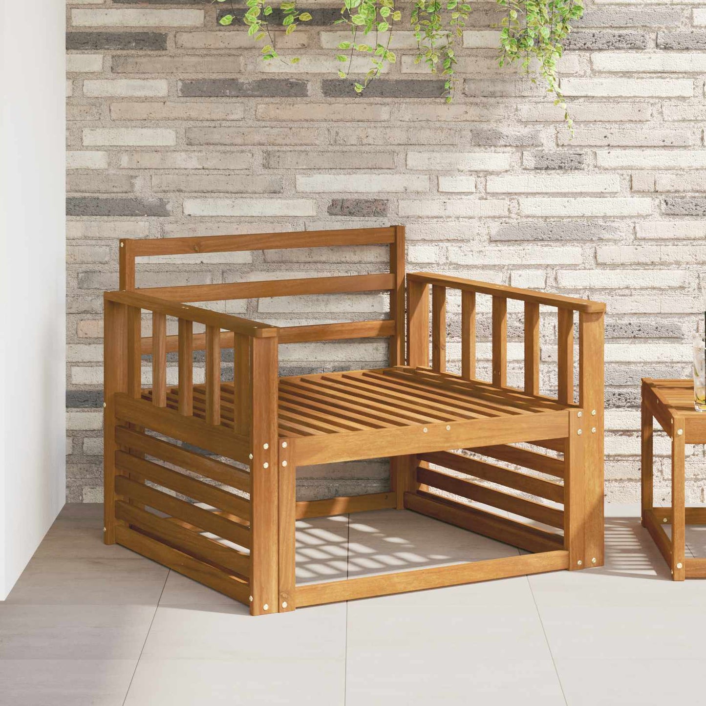 Armlene 2 stk. Naturlig 80 x 6 x 61 cm Solid akasietre