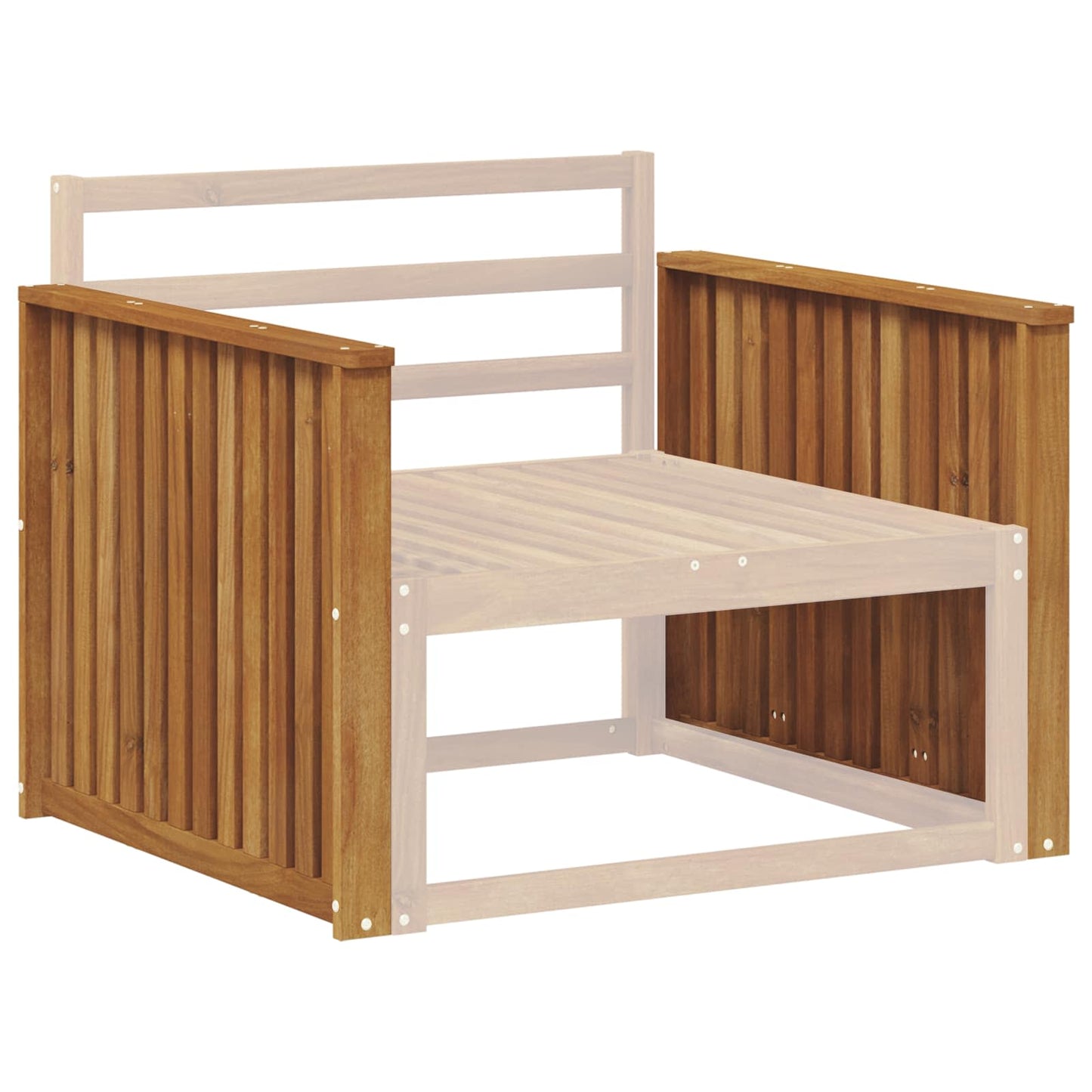 Armlene 2 stk. Naturlig 80 x 6 x 61 cm Solid akasietre