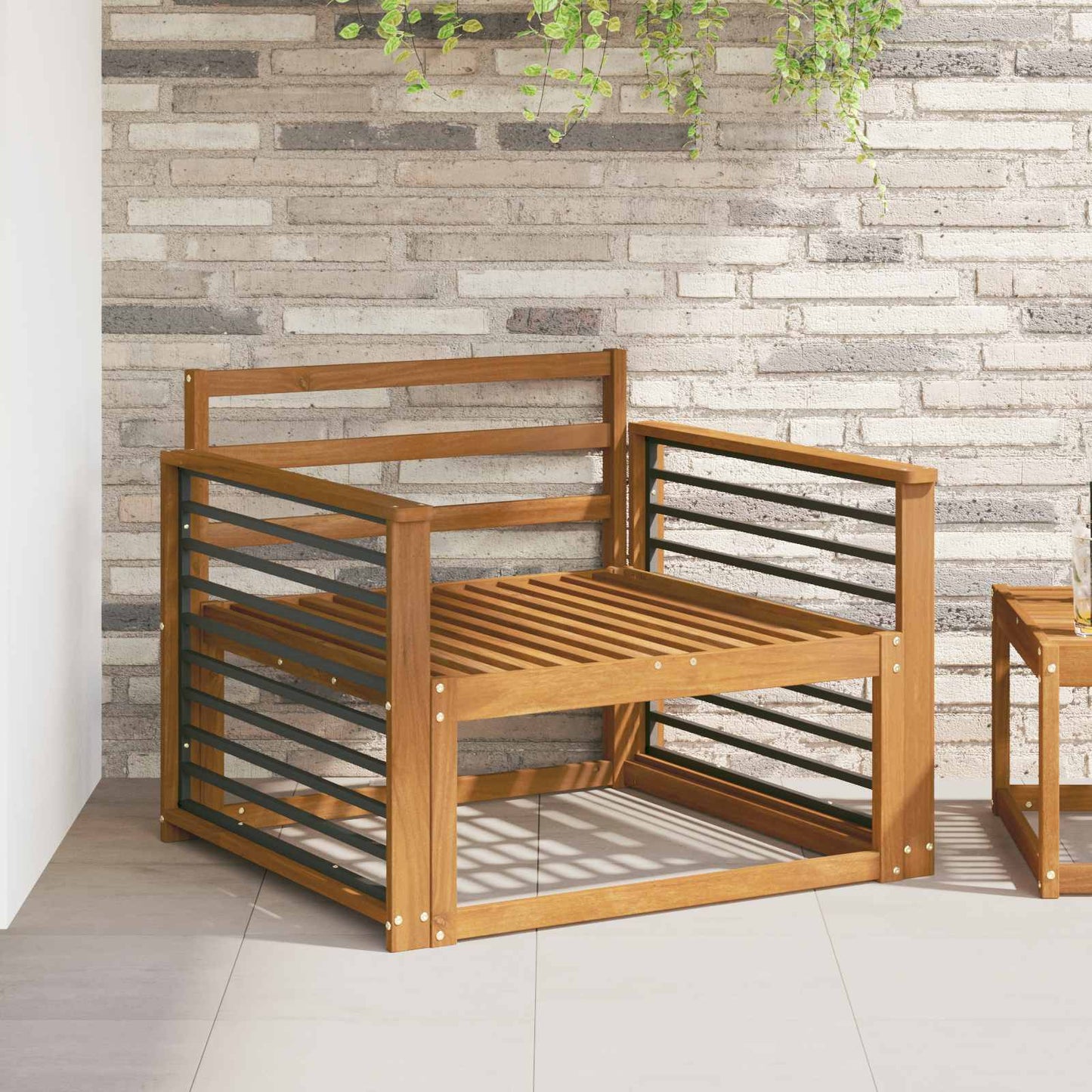 Armlene 2 stk. Naturlig 80 x 6 x 61 cm Solid akasietre