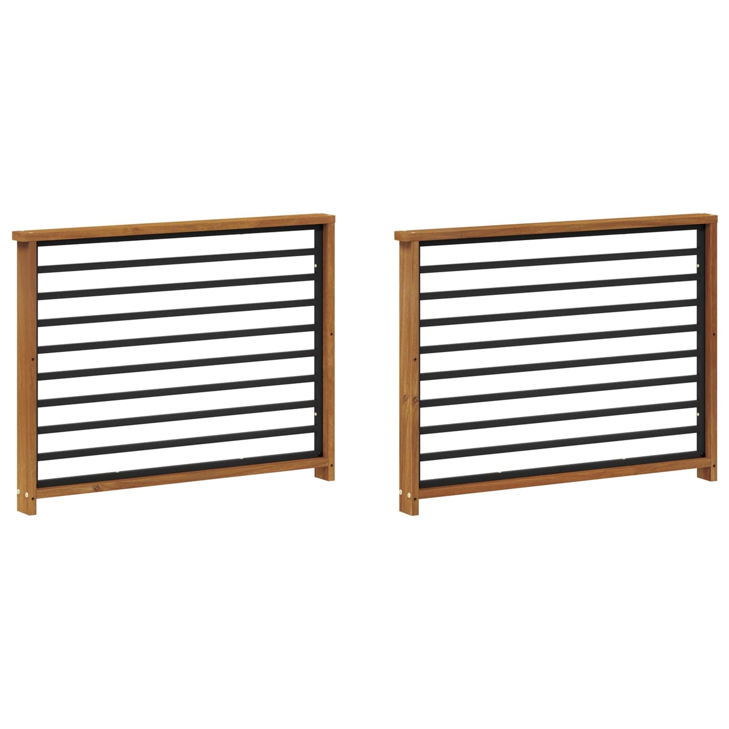 Armlene 2 stk. Naturlig 80 x 6 x 61 cm Solid akasietre