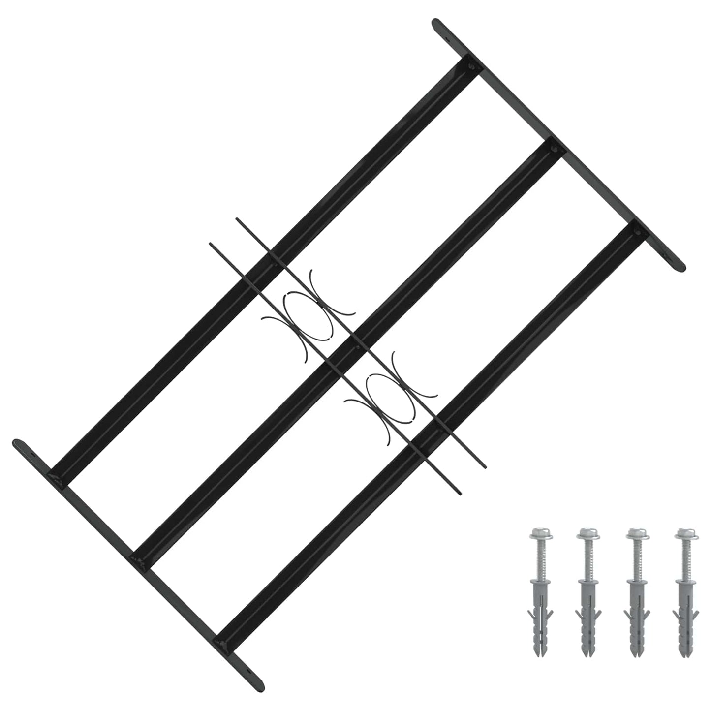 Vindu Gitter 75,5 x 45 cm Pulverlakkert stål Svart