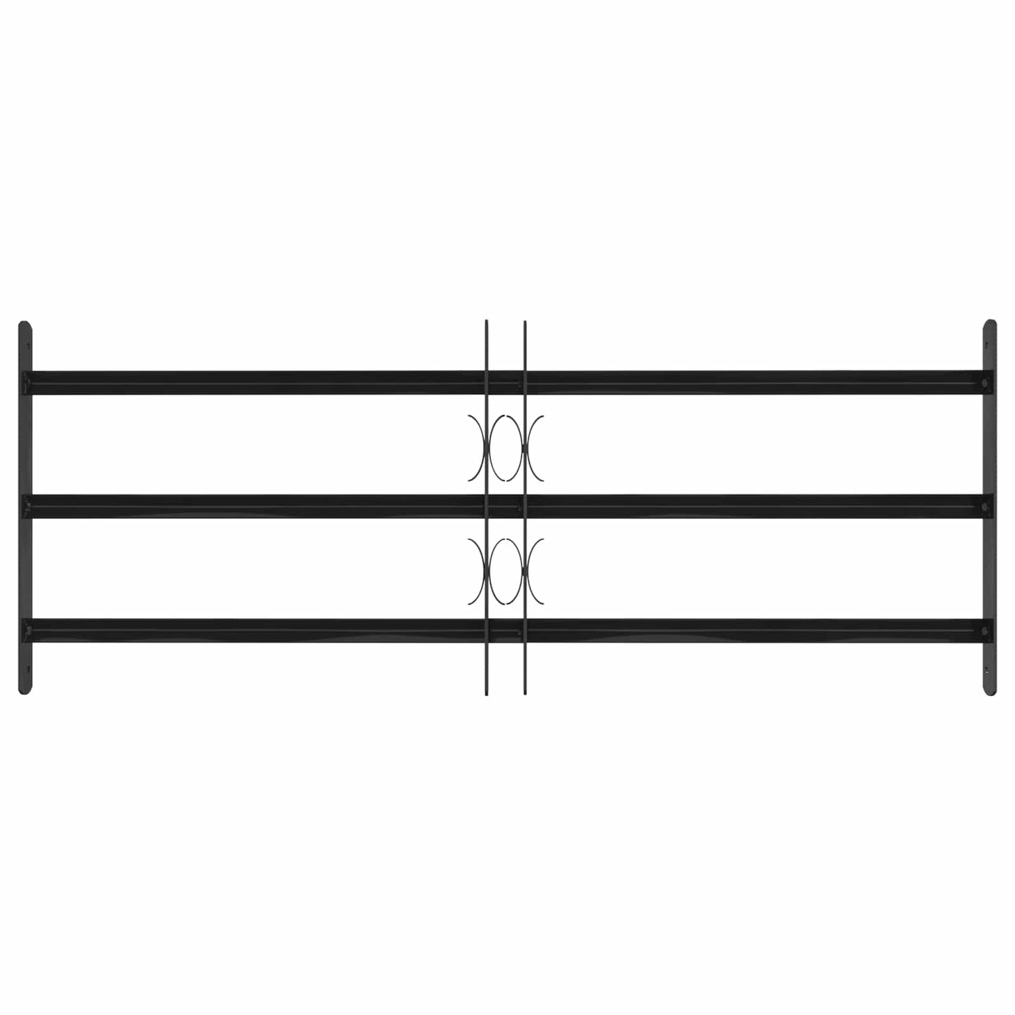 Vindu Gitter 116 x 45 cm Pulverlakkert stål Svart