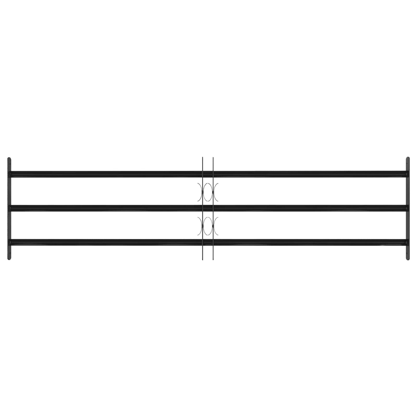 Vindu Gitter 174 x 45 cm Pulverlakkert stål Svart
