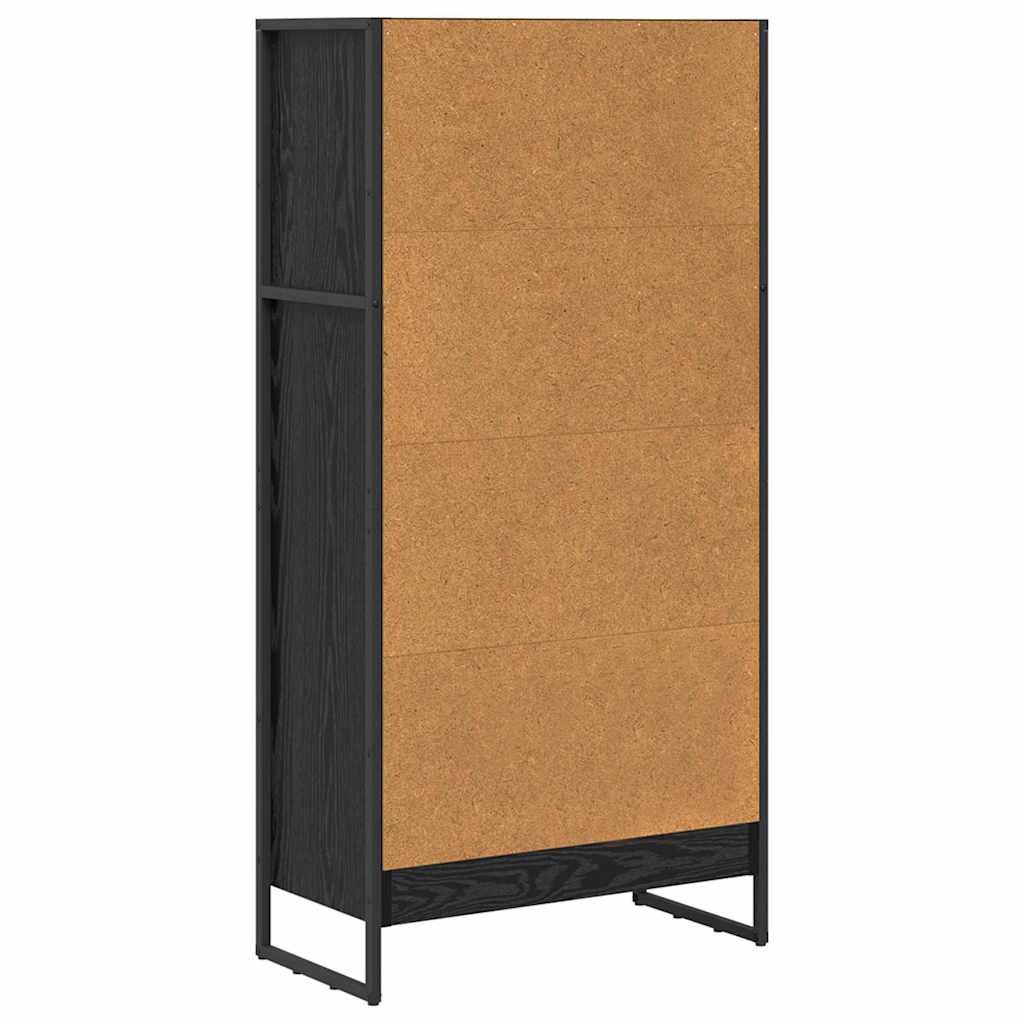Bokskap Svart Eik 60 x 30 x 121 cm Konstruert tre