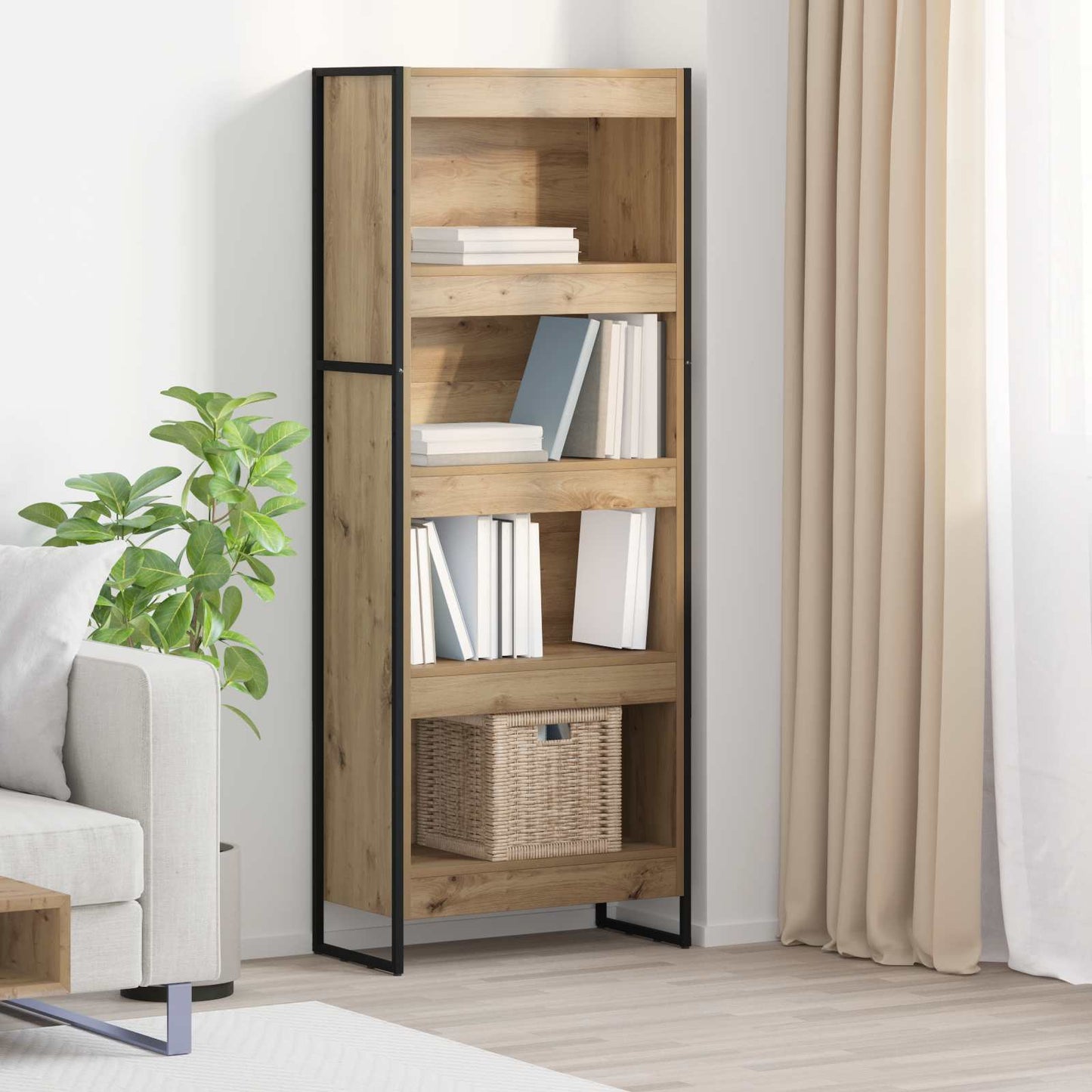 Bokskap Kunstnerisk Eik 60 x 30 x 155 cm Konstruert tre