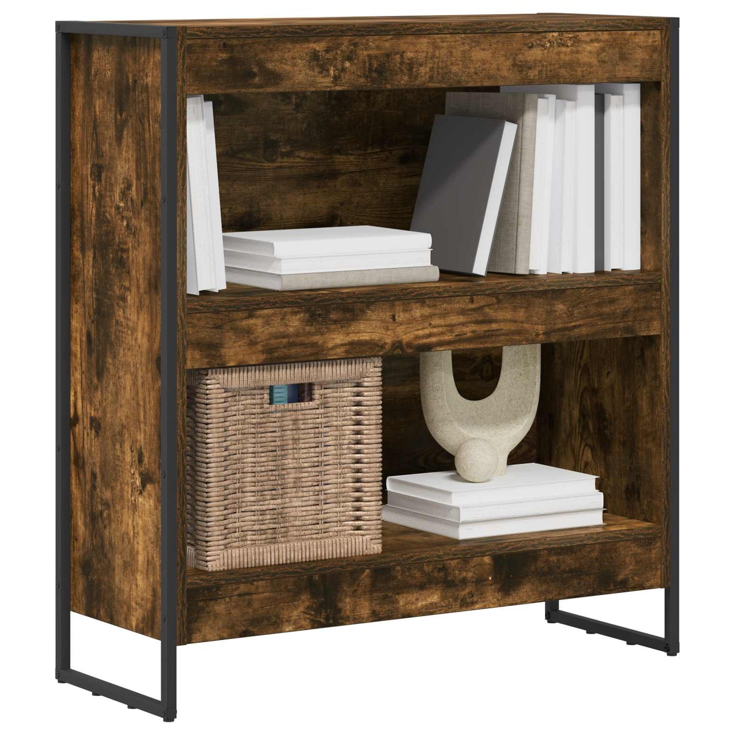 Bokskap Røyk Eik 80 x 30 x 86,5 cm Konstruert tre