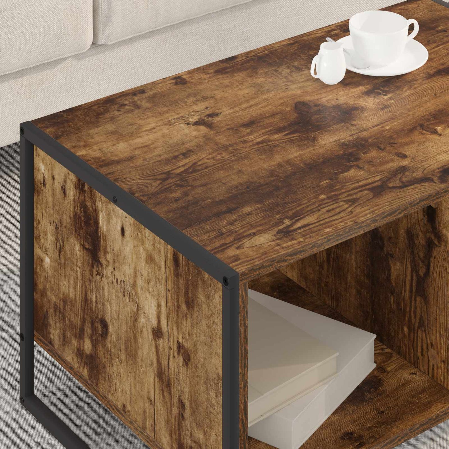 Kaffebord Røyk Eik 80 x 50 x 40 cm Konstruert tre
