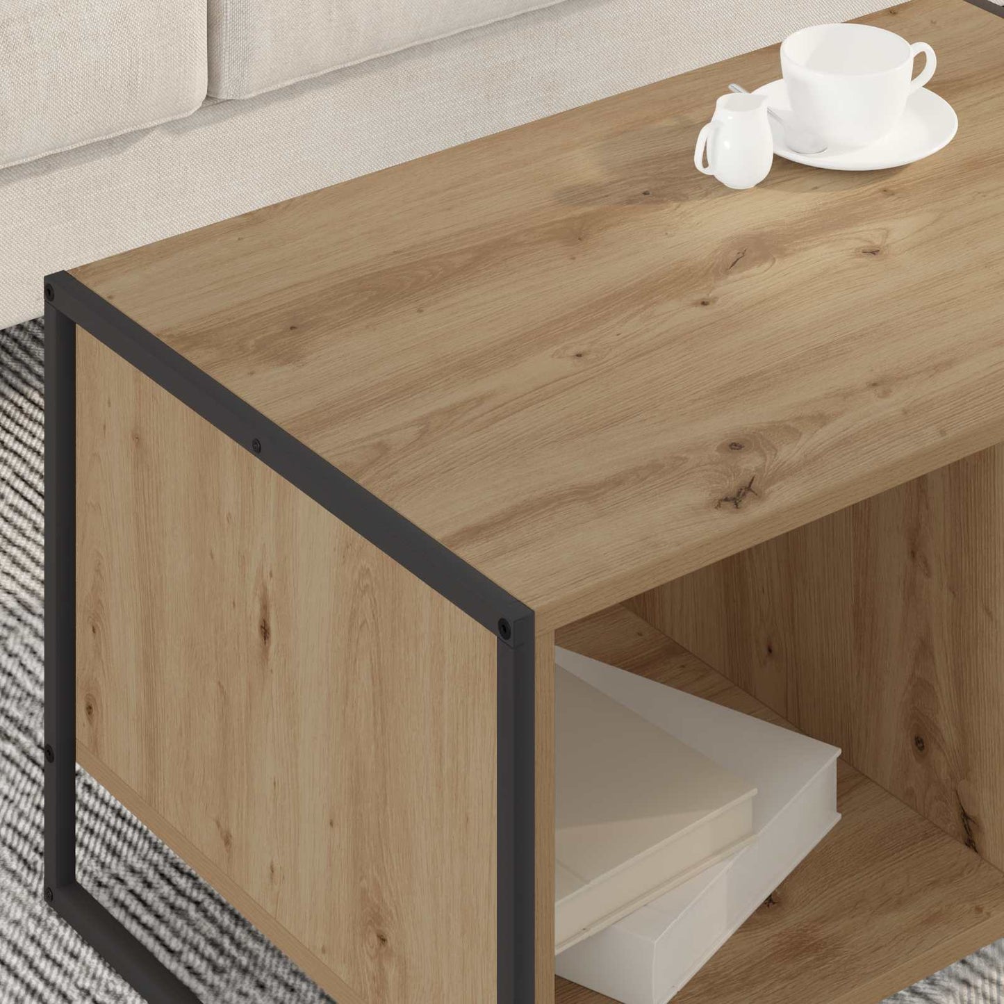 Kaffebord Kunstnerisk Eik 80 x 50 x 40 cm Konstruert tre