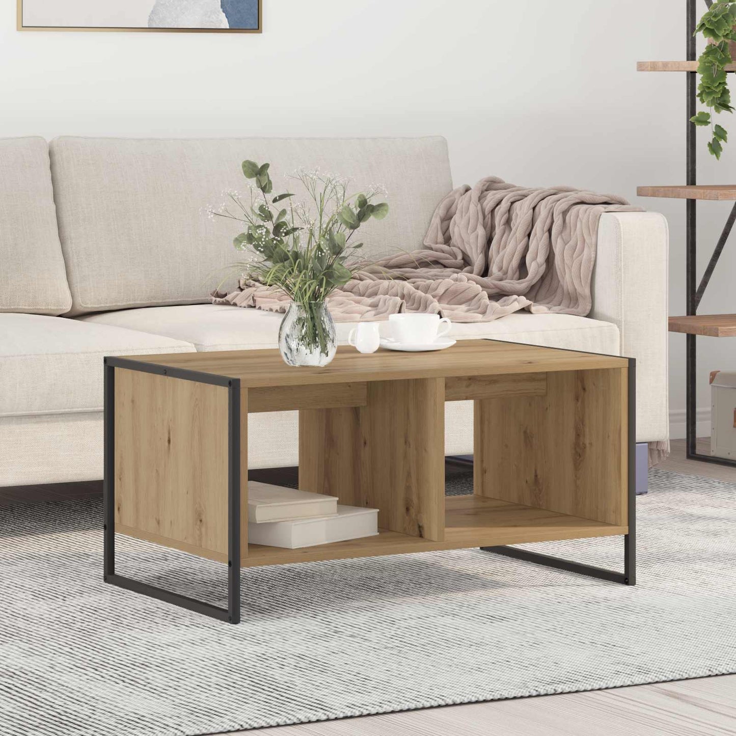 Kaffebord Kunstnerisk Eik 80 x 50 x 40 cm Konstruert tre