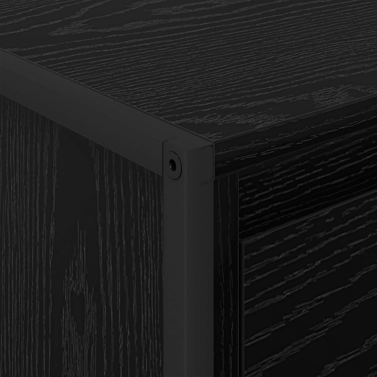 Kaffebord med skuff Svart Eik 100 x 46 x 40 cm Konstruert tre